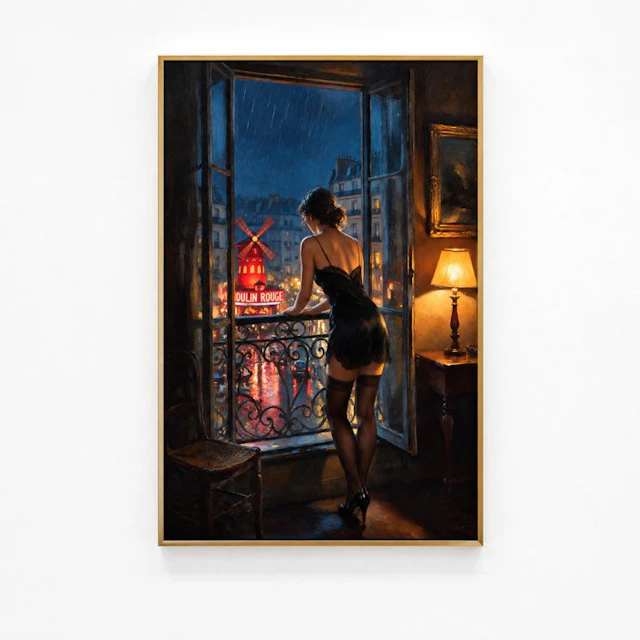Le Yack - Rain over Pigalle - Hand signed
