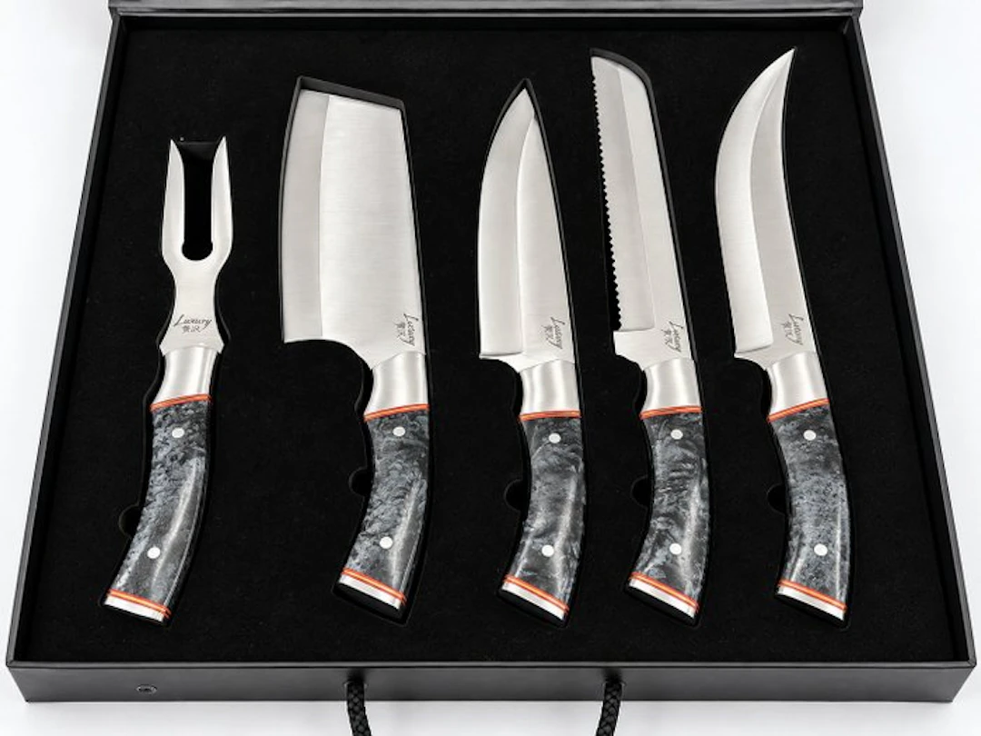 Luxury 贅沢 - Kitchen knife - Handmade Luxury 贅沢 Knives 5...