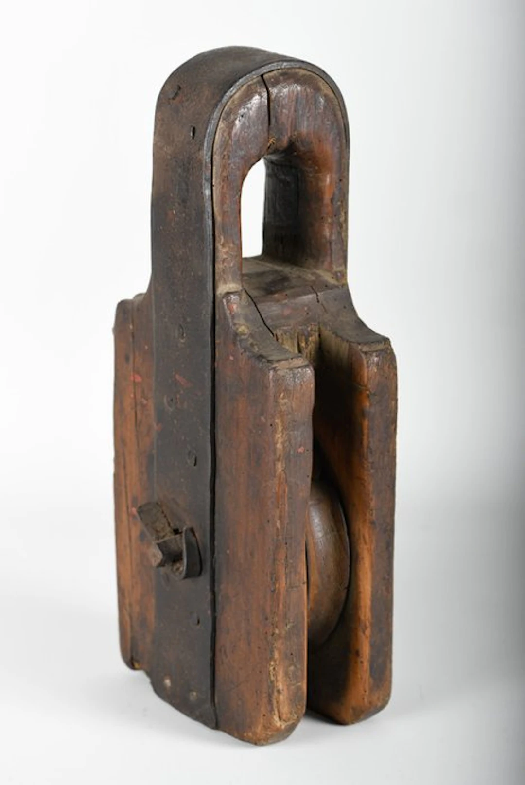 Antieke houten hijskatrol of hijsblok, Nederland, 19e eeuw - Working tool