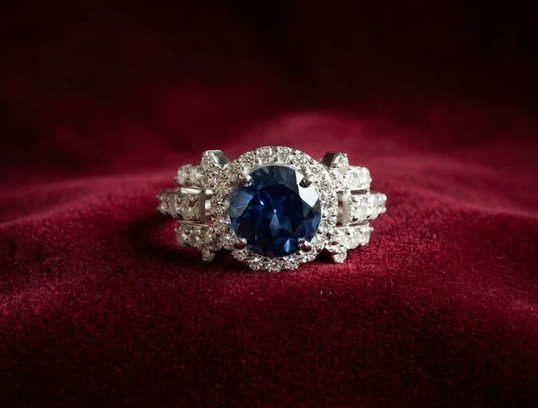 No reserve price - Ring Silver - 2.10ct. tw. Tanzanite - Diamond
