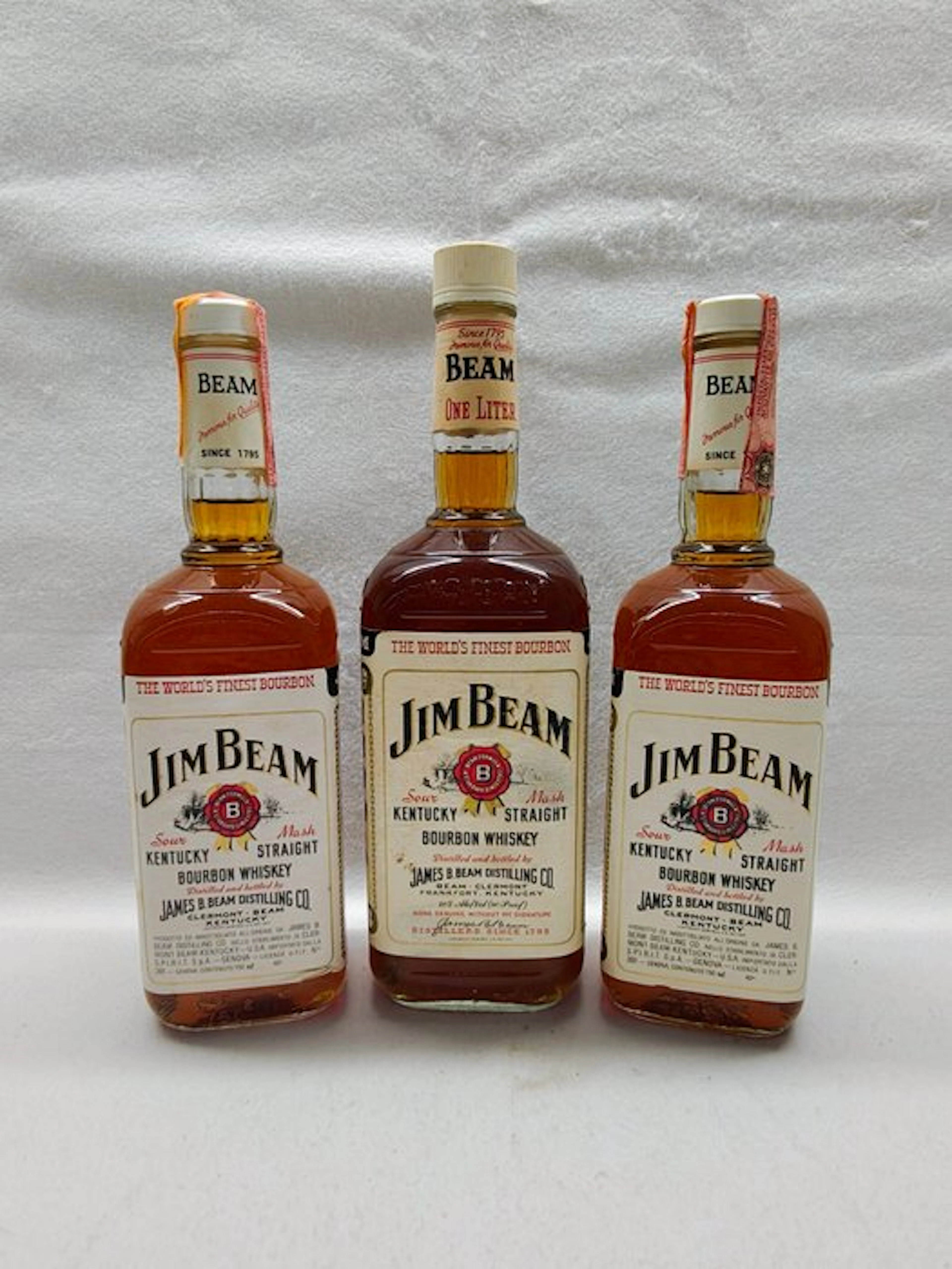 Jim Beam Kentucky Straight Bourbon - b. 1980s, 1990s - 1 Litre, 75cl