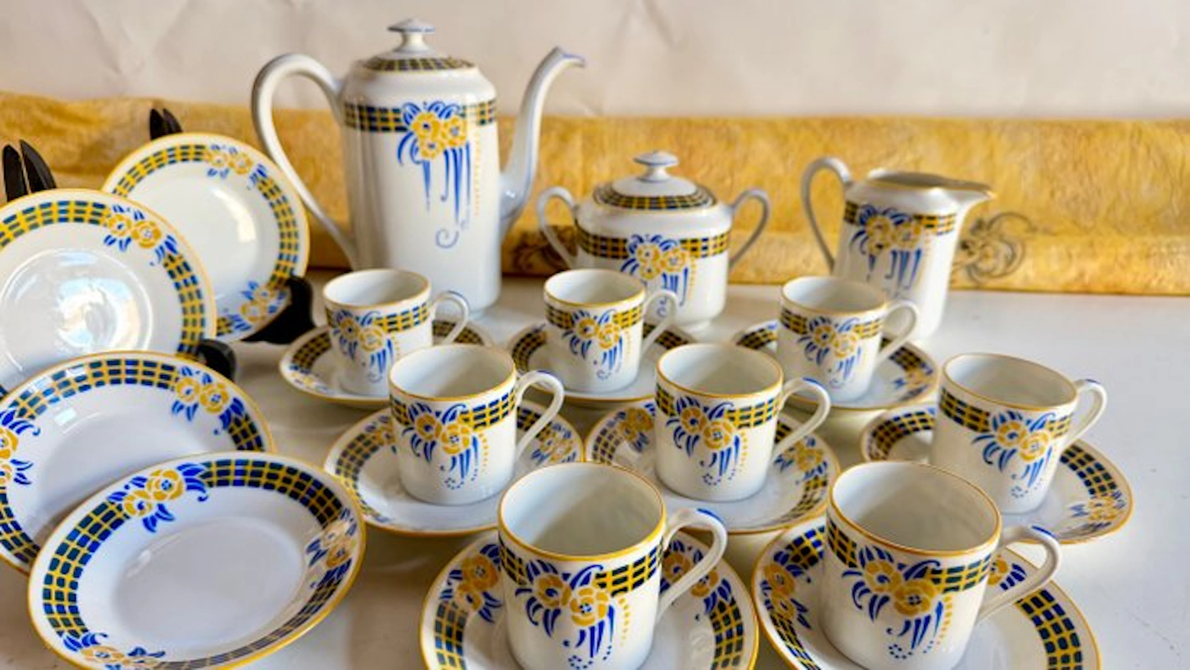 Limoges, Frederic Legrand ( Étoile à Cinq Branches) - Coffee set (20)