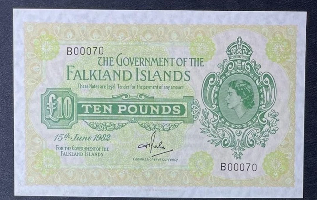 Falkland Islands. - 10 Pounds - 1982 - Low Serial Number - Pick 11c