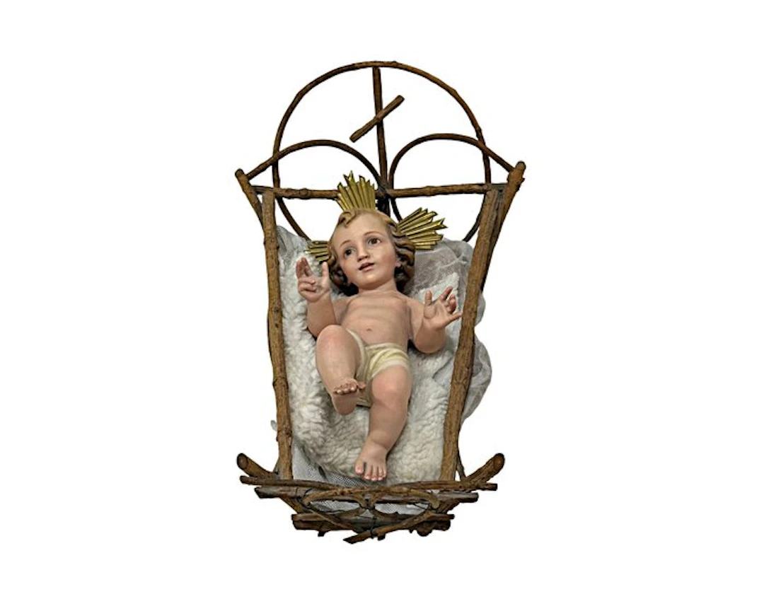 LAS ARTES DECORATIVAS OLOT - Sculpture, NIÑO JESÚS - 18 cm - Gilt brass - 1930