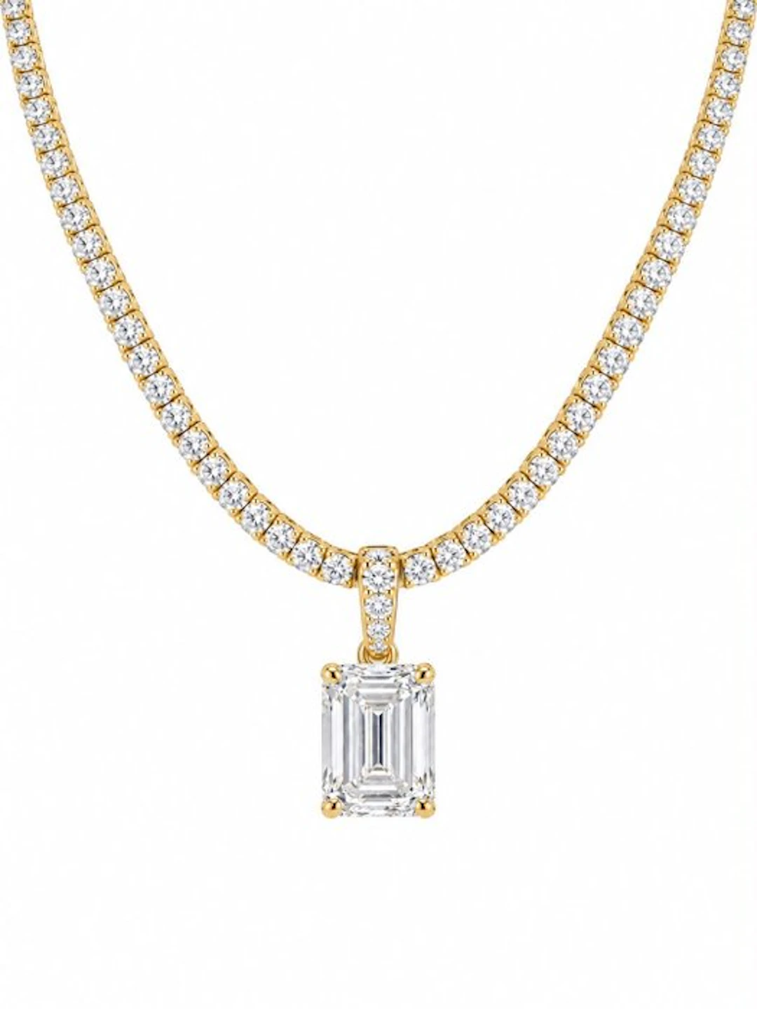 Necklace - 14 kt. Yellow gold - 20.21ct. tw. Diamond (Lab-grown) - Diamond