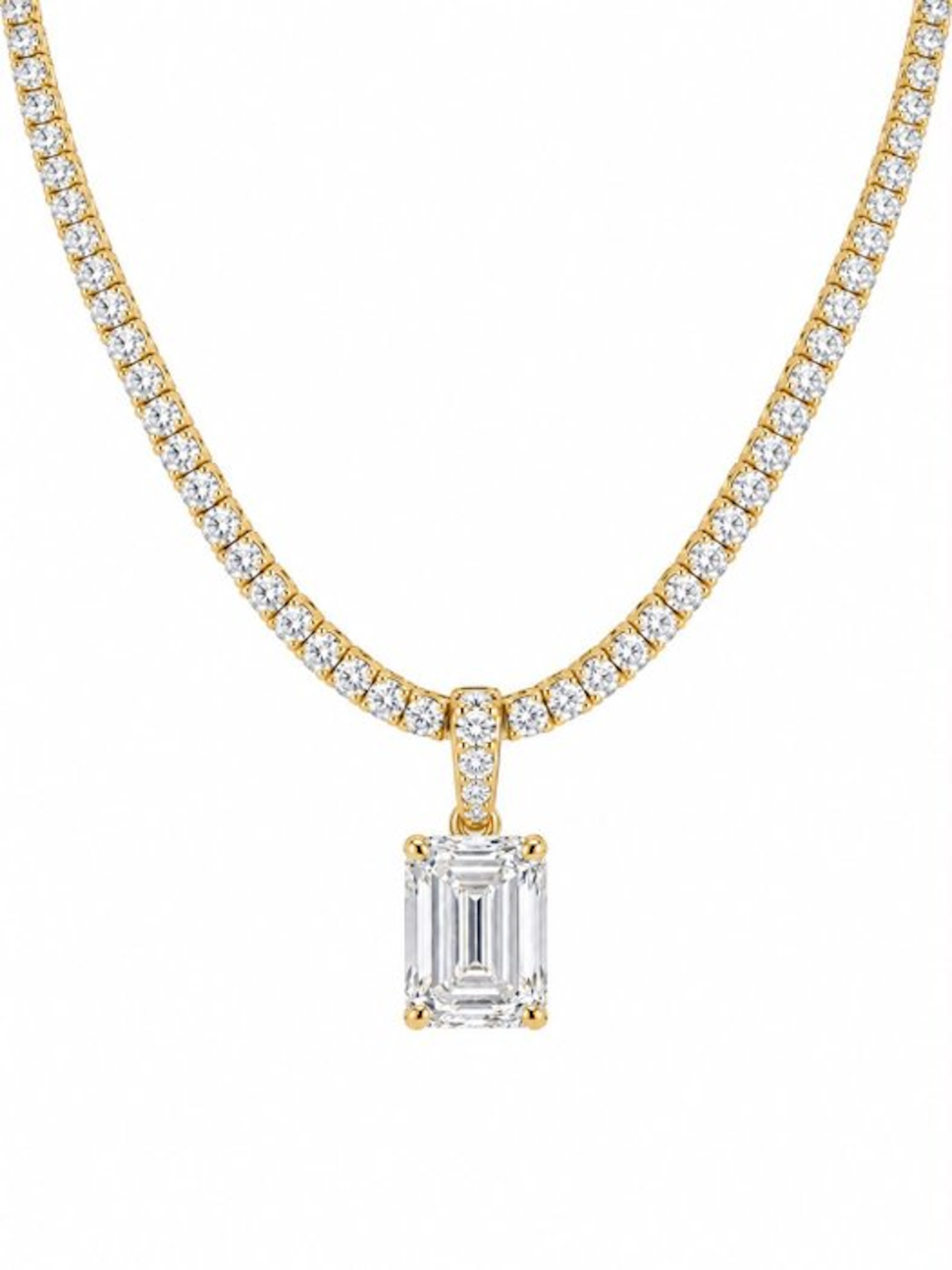 Necklace - 14 kt. Yellow gold - 20.21ct. tw. Diamond (Lab-grown) - Diamond