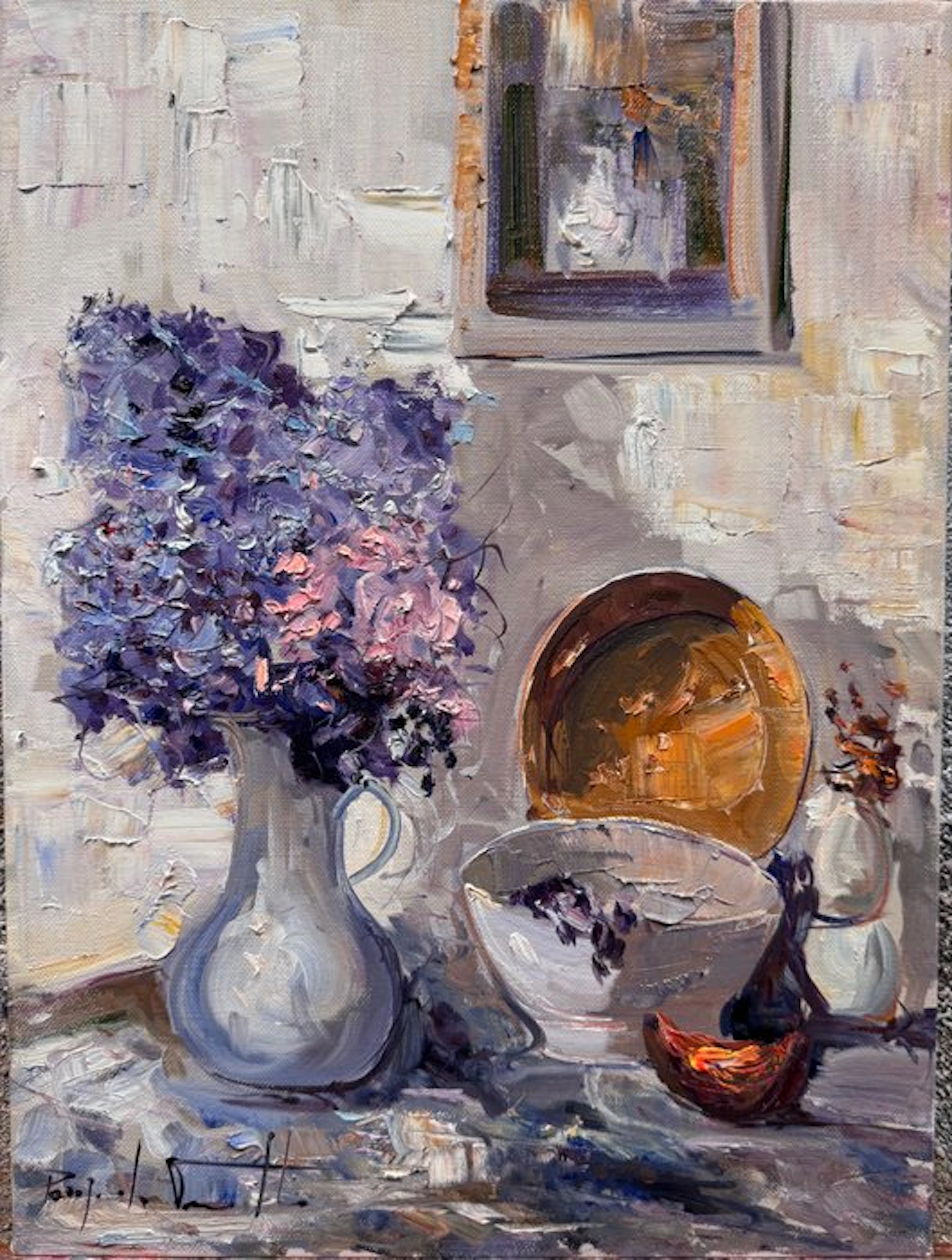 Pasquale Vuotto (1958) - Natura morta brocche e fiori