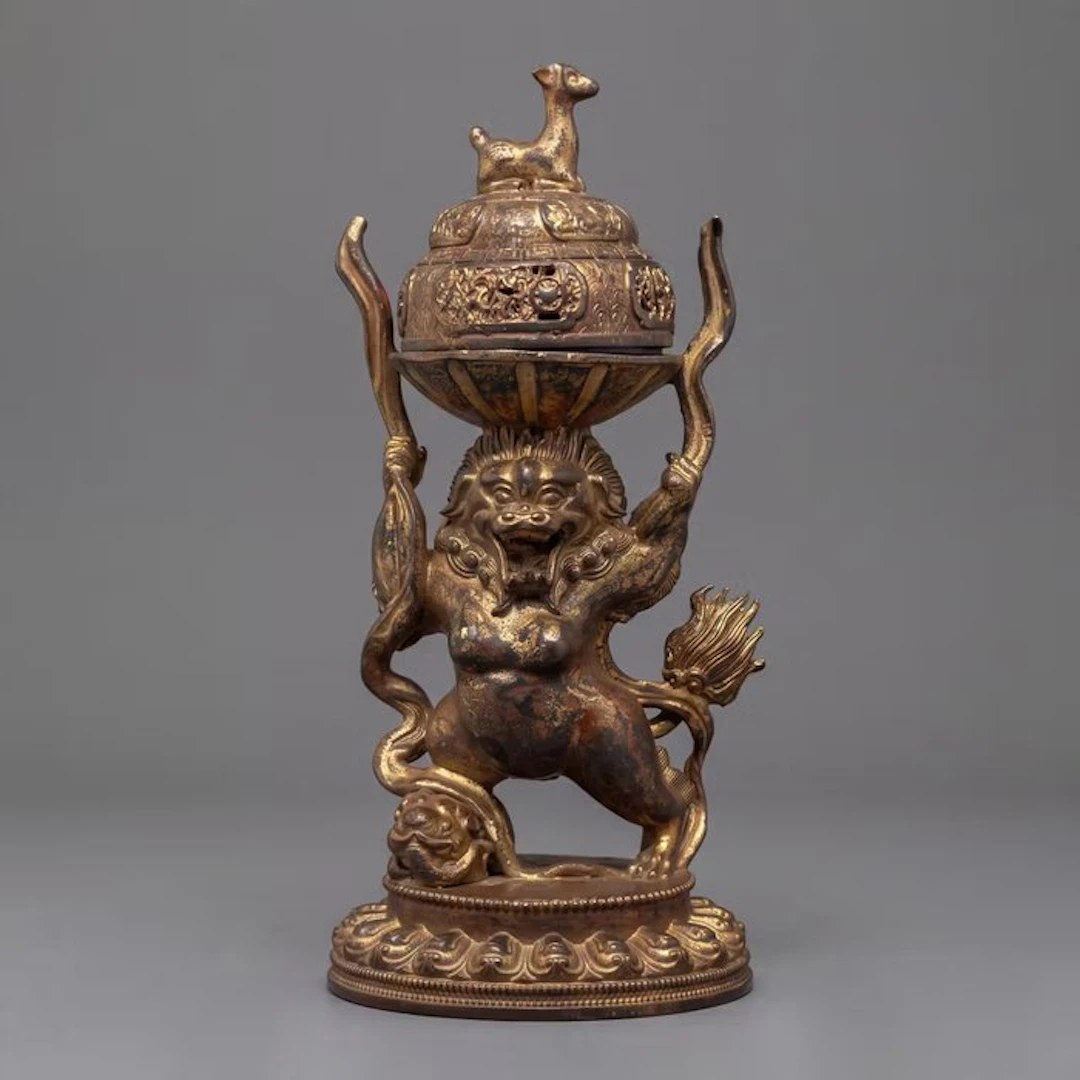 Incense burner - Bronze - Mythical creature
