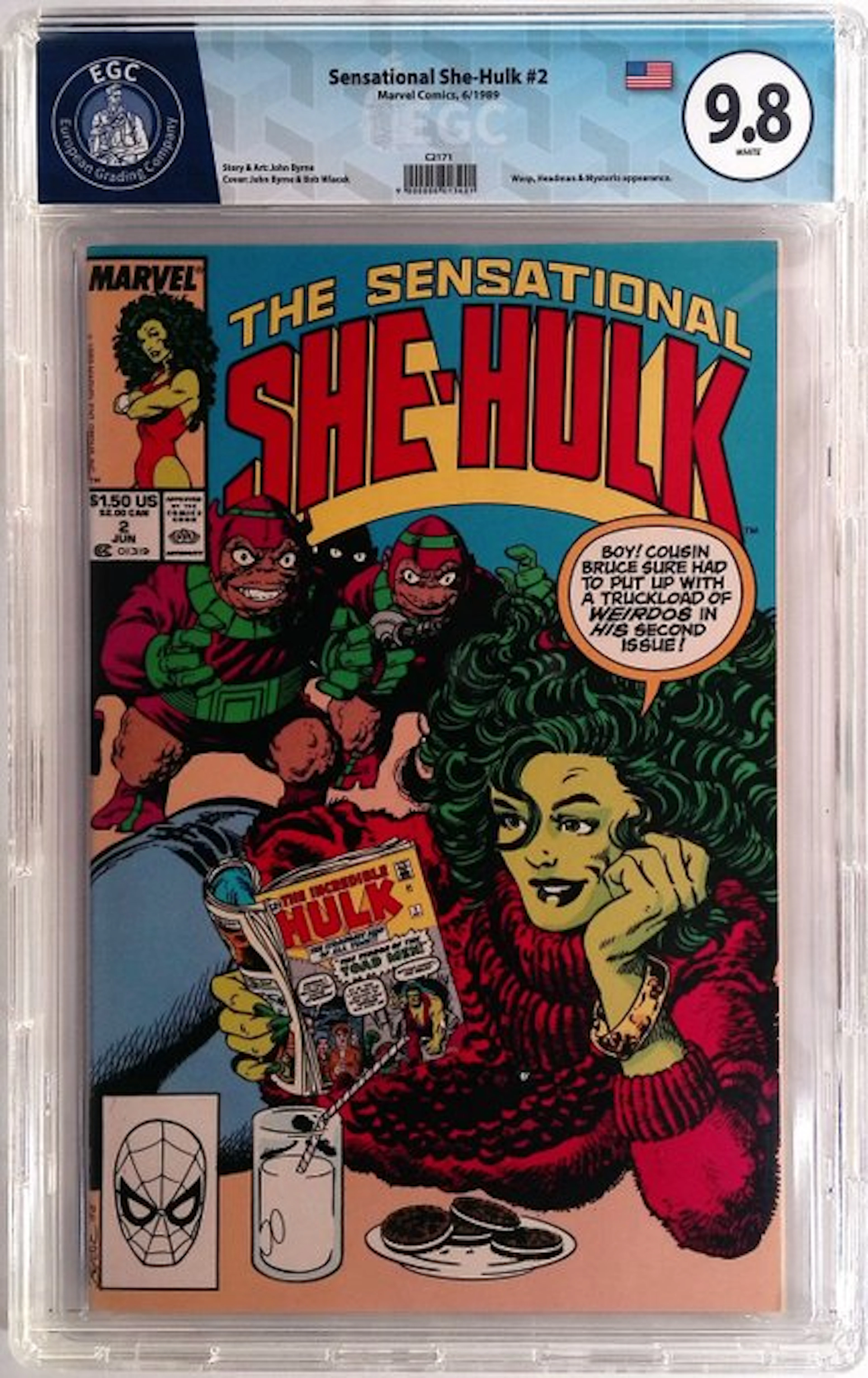 Sensetional She-Hulk #2 - EGC 9.8 - 1 Graded comic - First edition - 1989