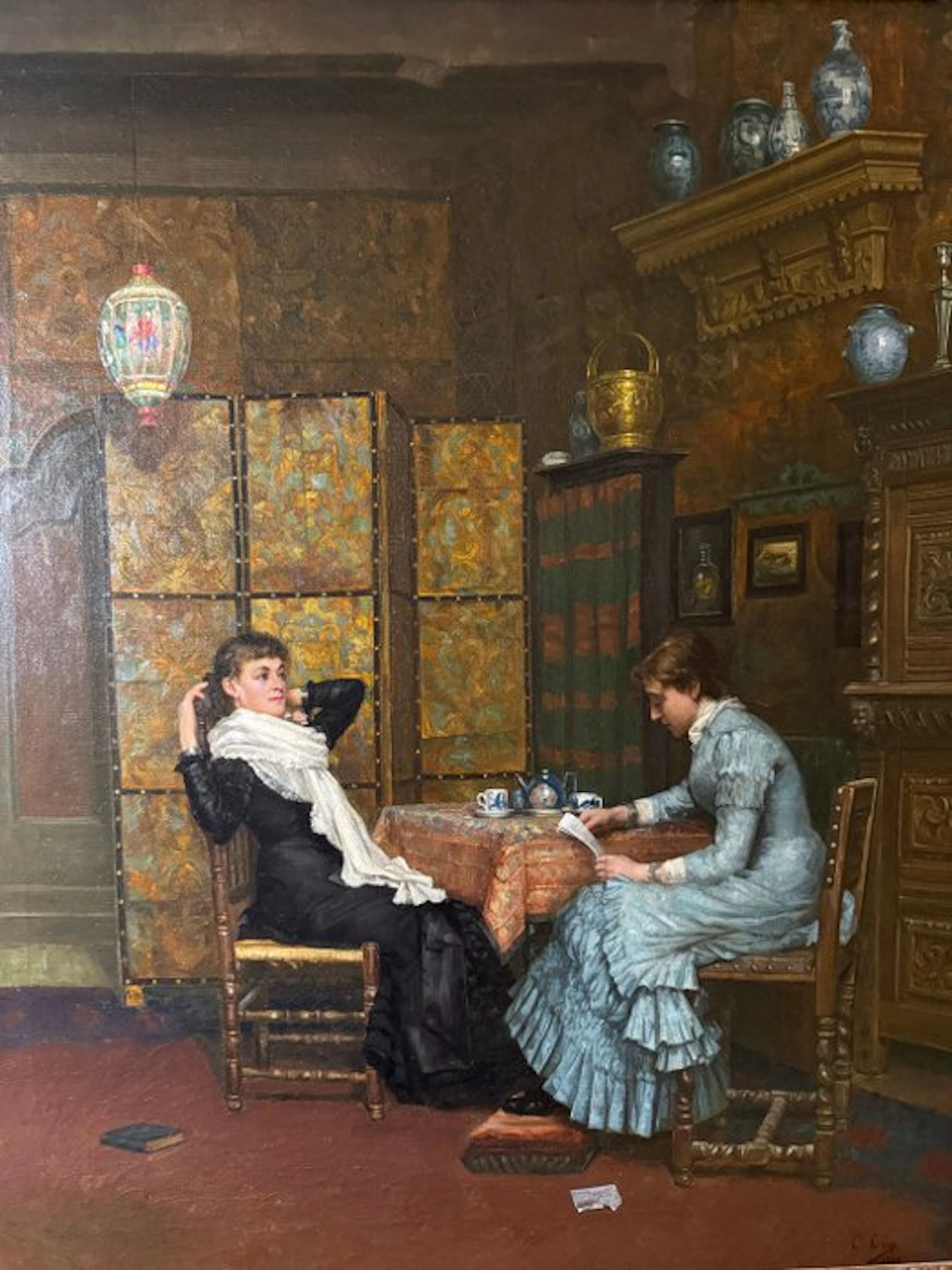 Constant Cap (1842-1915) - La Lecture de la Lettre à l'Heure du Thé