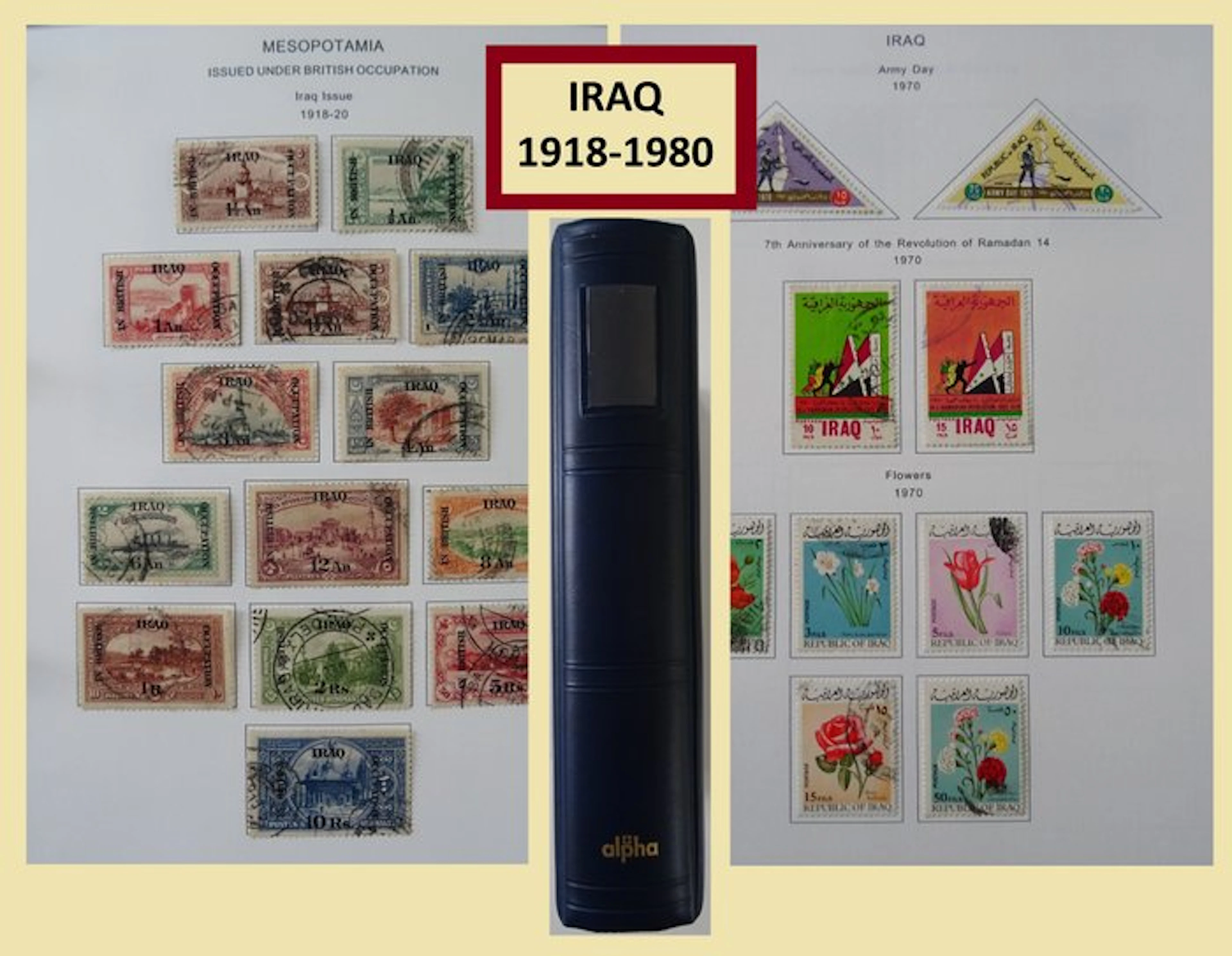 Iraq 1918/1980 - Authentic collection on printed proof sheets in an album