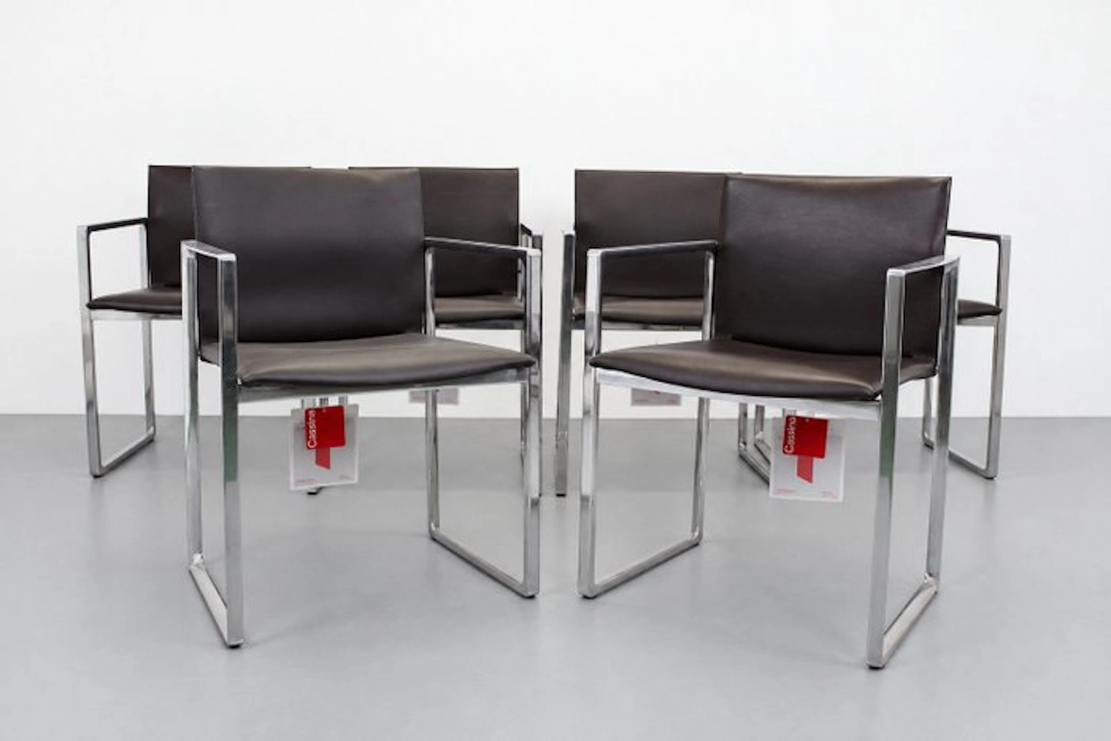 Cassina - Piero Lissoni - Armchair (6) - Eve 184 - Leather, Steel