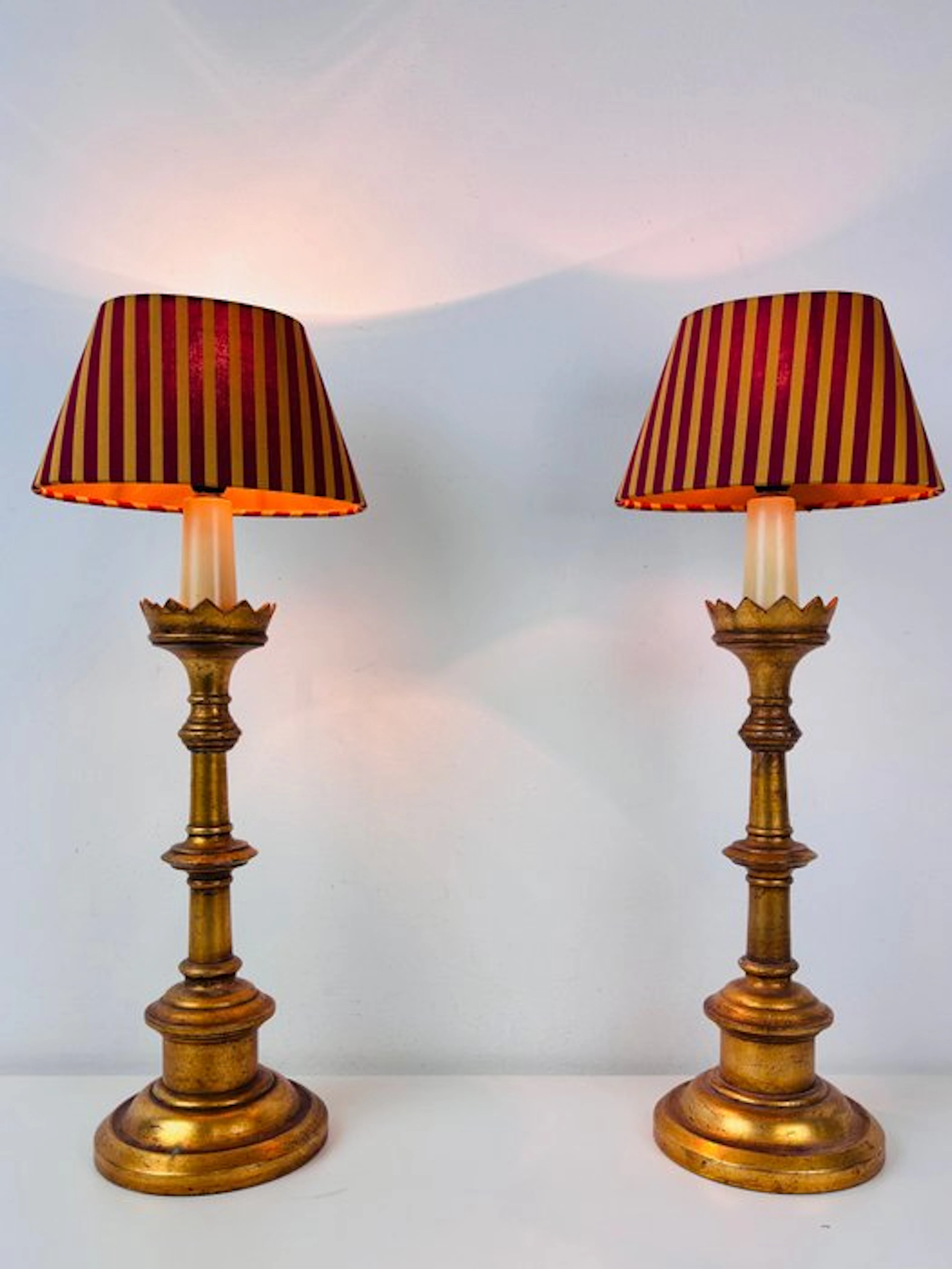 Table lamp - Pair of Hollywood Regency / neoclassical lamps - Wood
