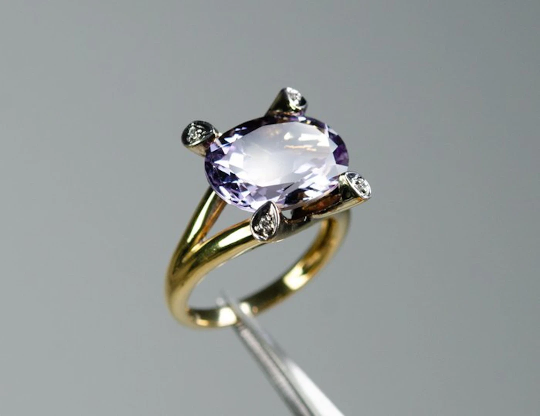 No reserve price - Ring - 925 silver - 8.50 ct natural amethyst