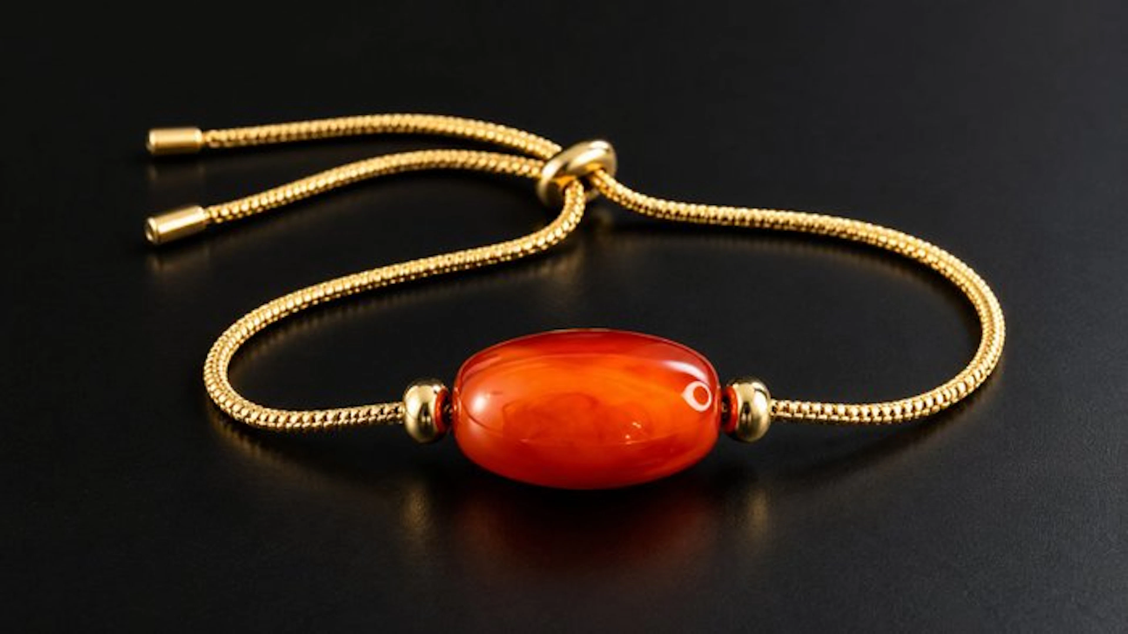 Natural Chinese Agate Bracelet with 18K Gold Plating –...