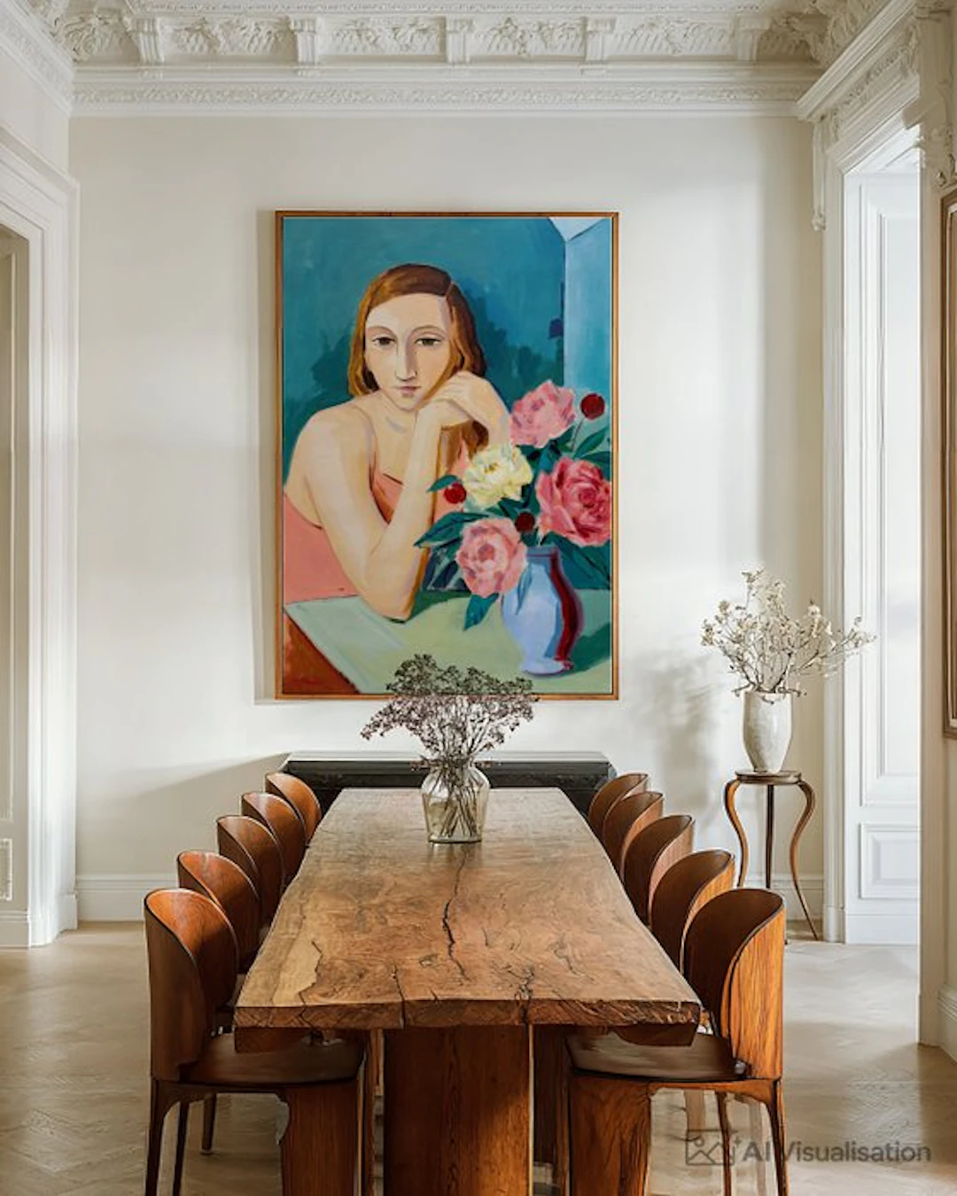 E. García - Retrato con flores XL