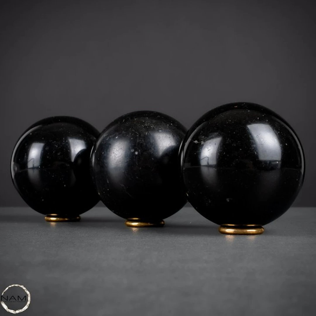 Timeless Strength – Black Tourmaline Sphere Set Powerful...