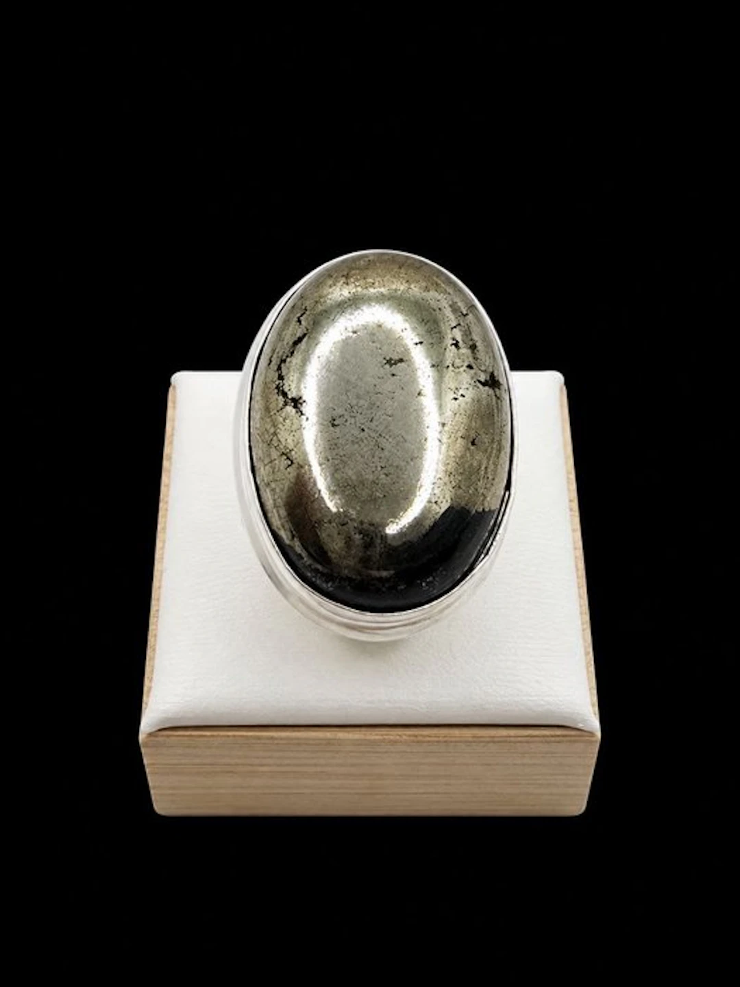 High Quality Natural Pyrite Ring - 925 Silver Setting - Ring - Ring