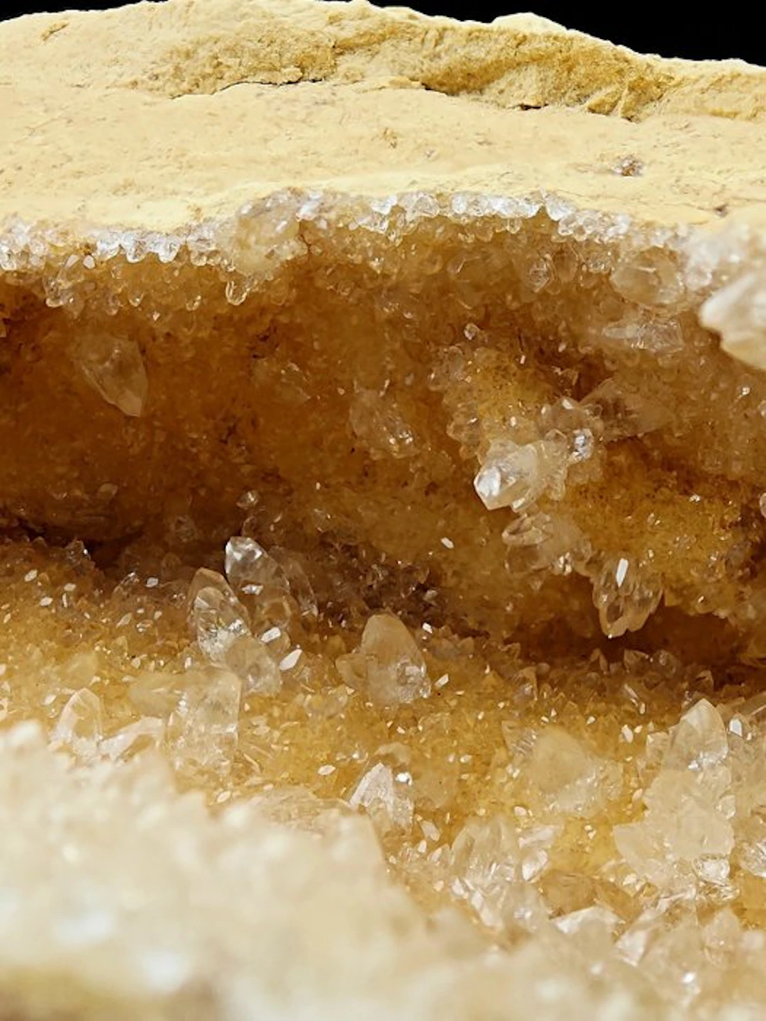 Aesthetic geode of white gemmy calcite