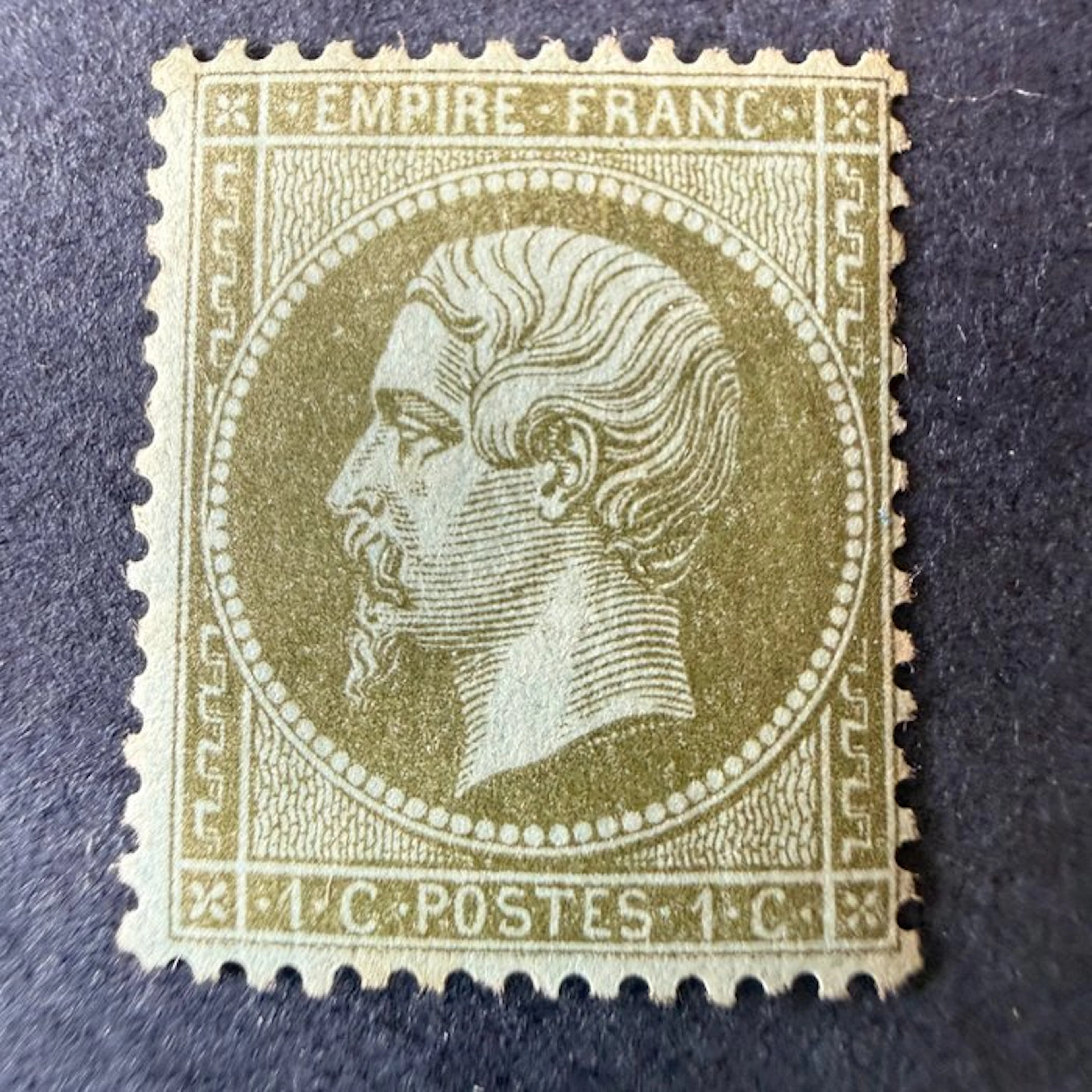 France - Yvert 19 "Napoléon 1c olive" mint * with hinge. Very good.