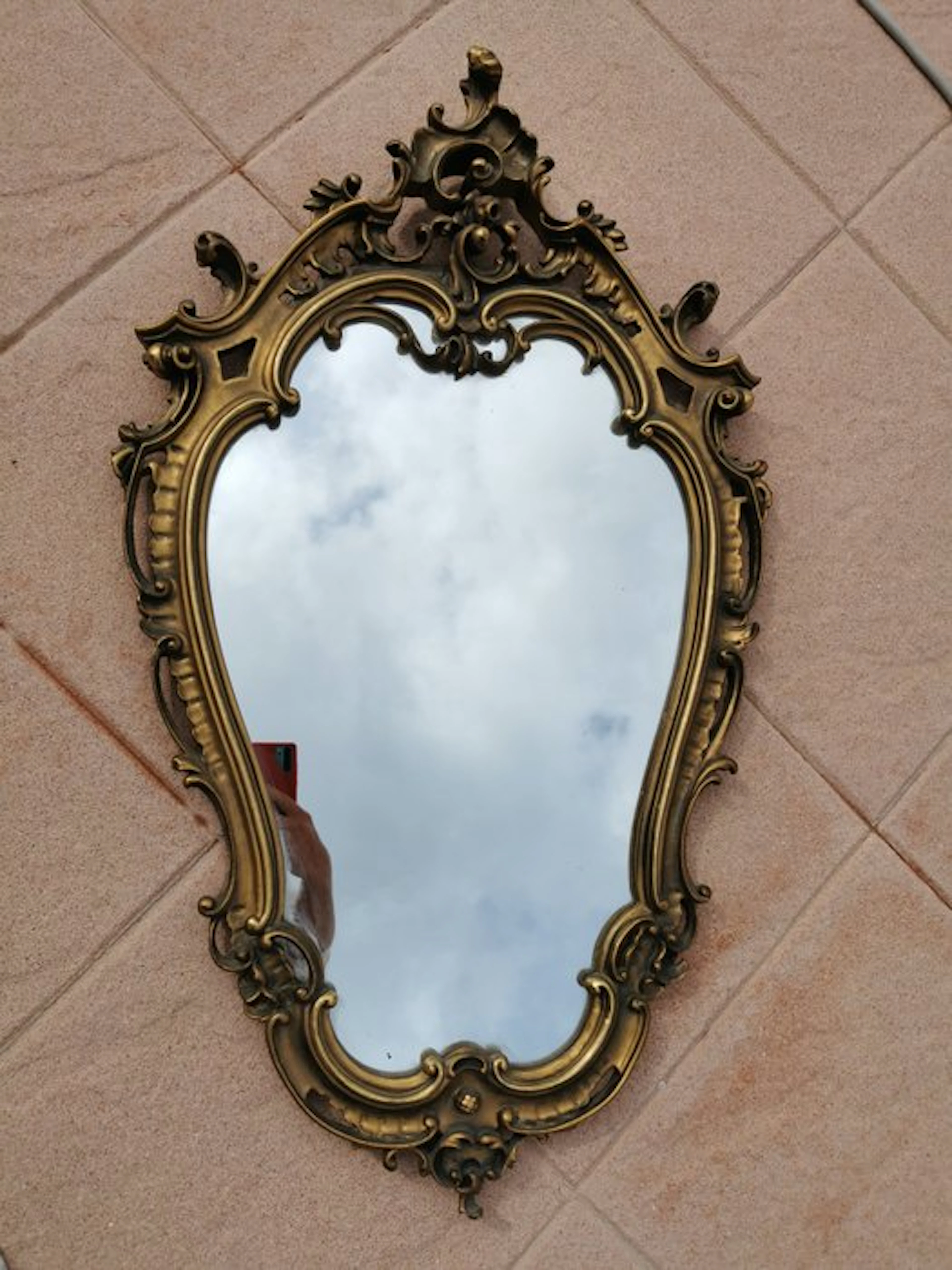 Wall mirror - Wood, Plaster, Glass - dead stock