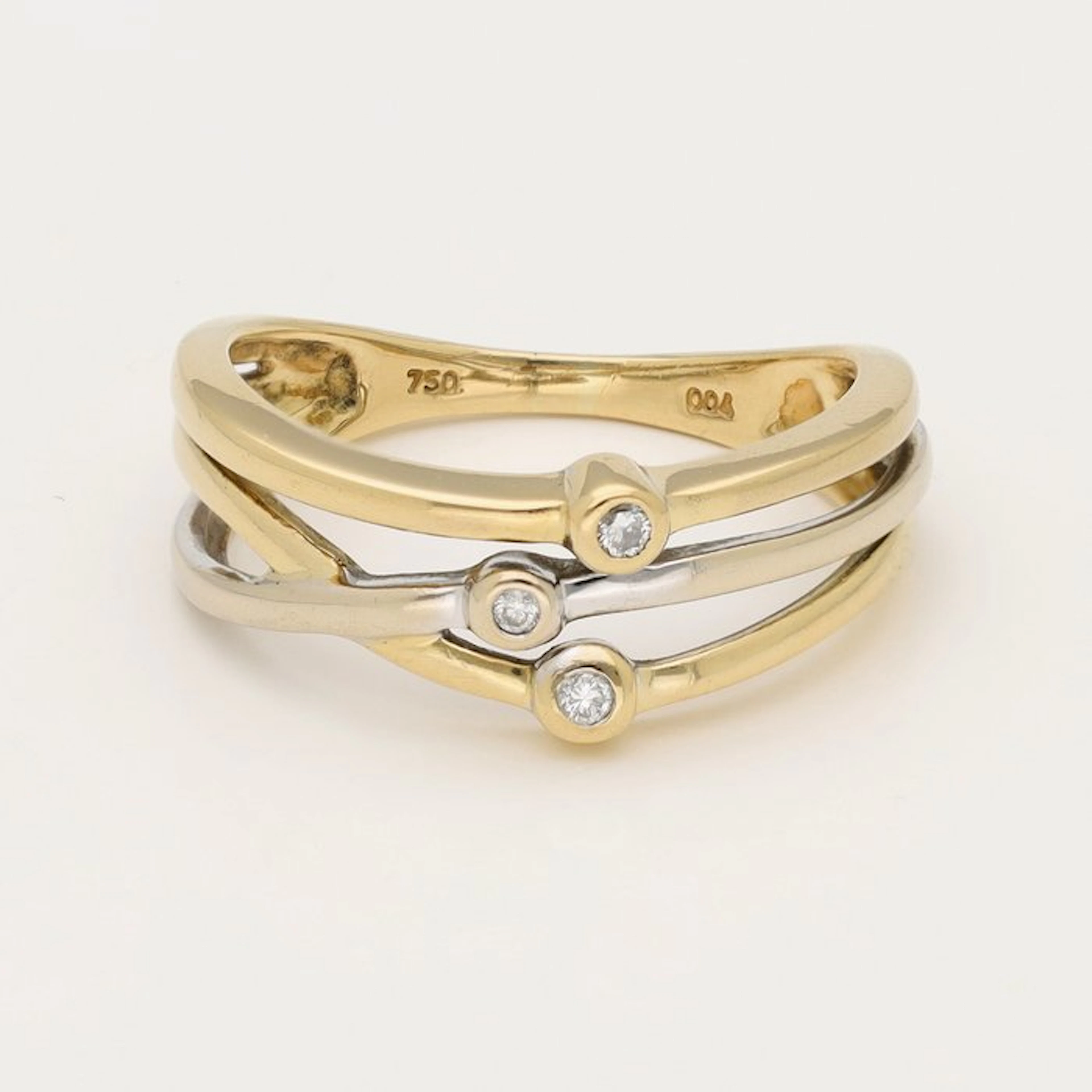 Ring - 18 kt. Yellow gold, White gold Diamond (Natural)