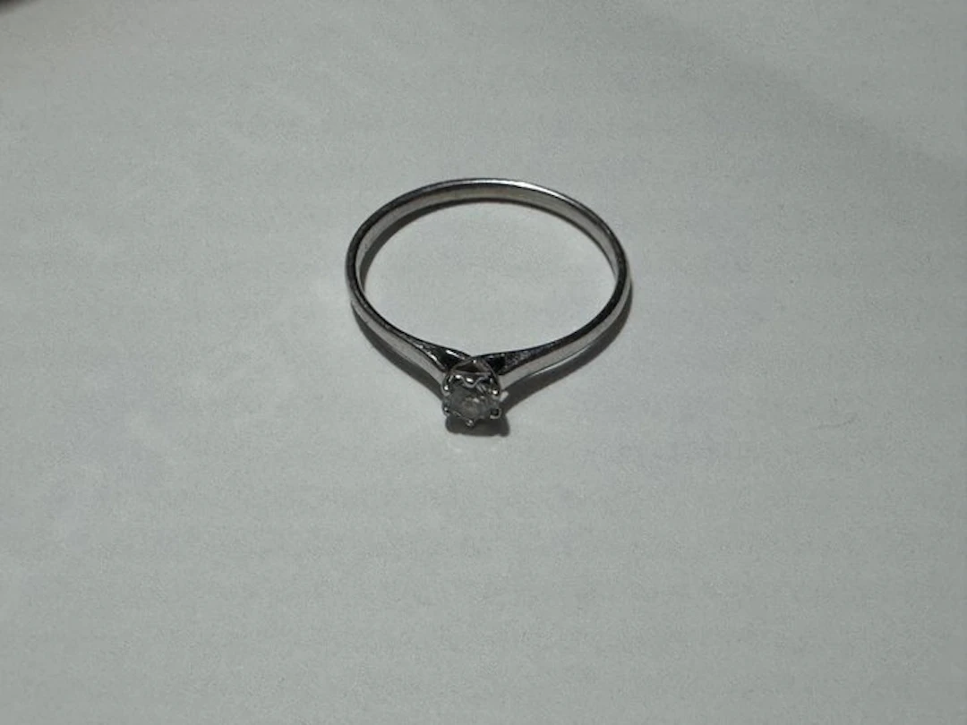 Engagement ring - 14 kt. White gold - 0.15ct. tw. Diamond (Natural)