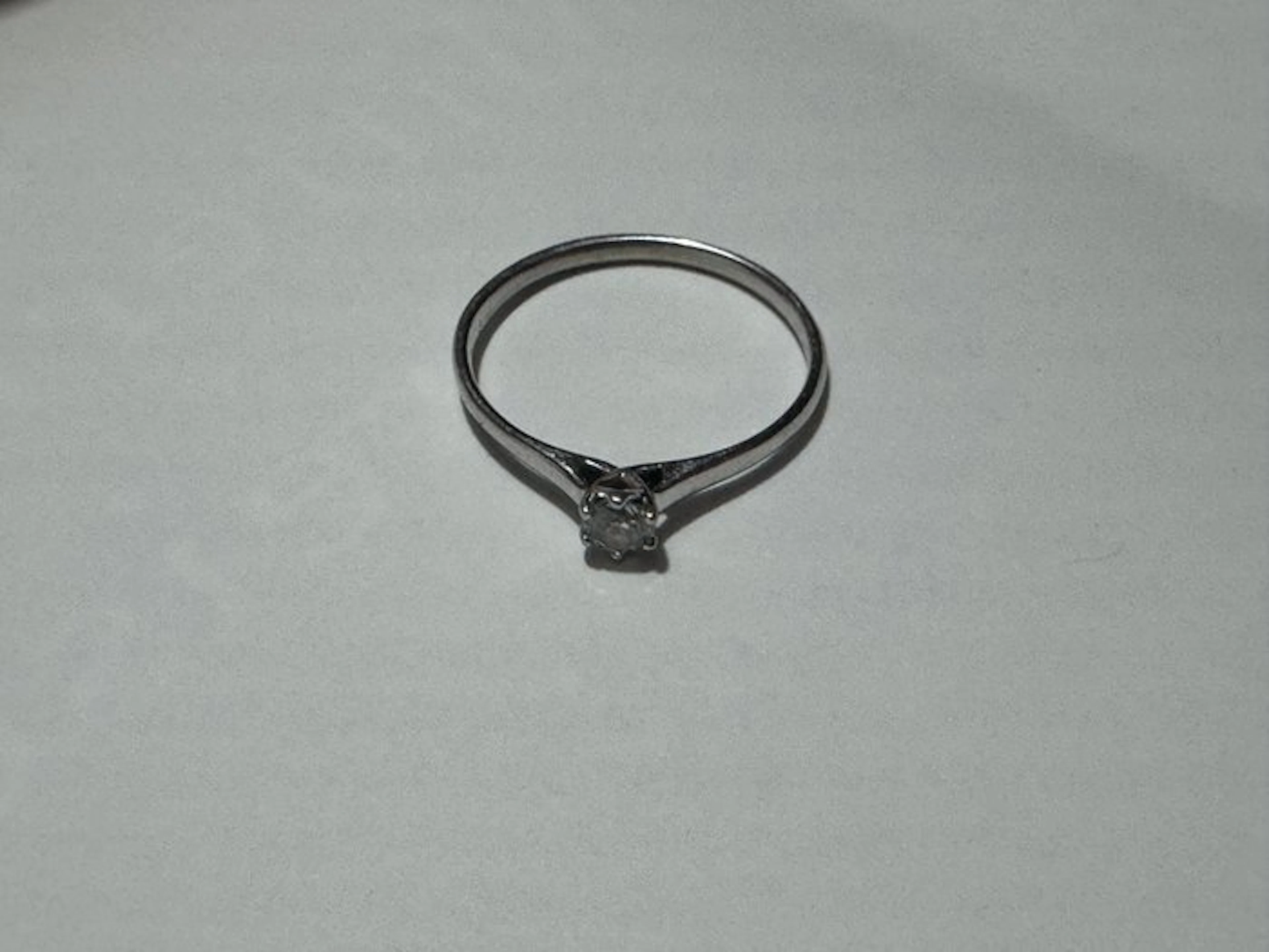 Engagement ring - 14 kt. White gold - 0.15ct. tw. Diamond (Natural)