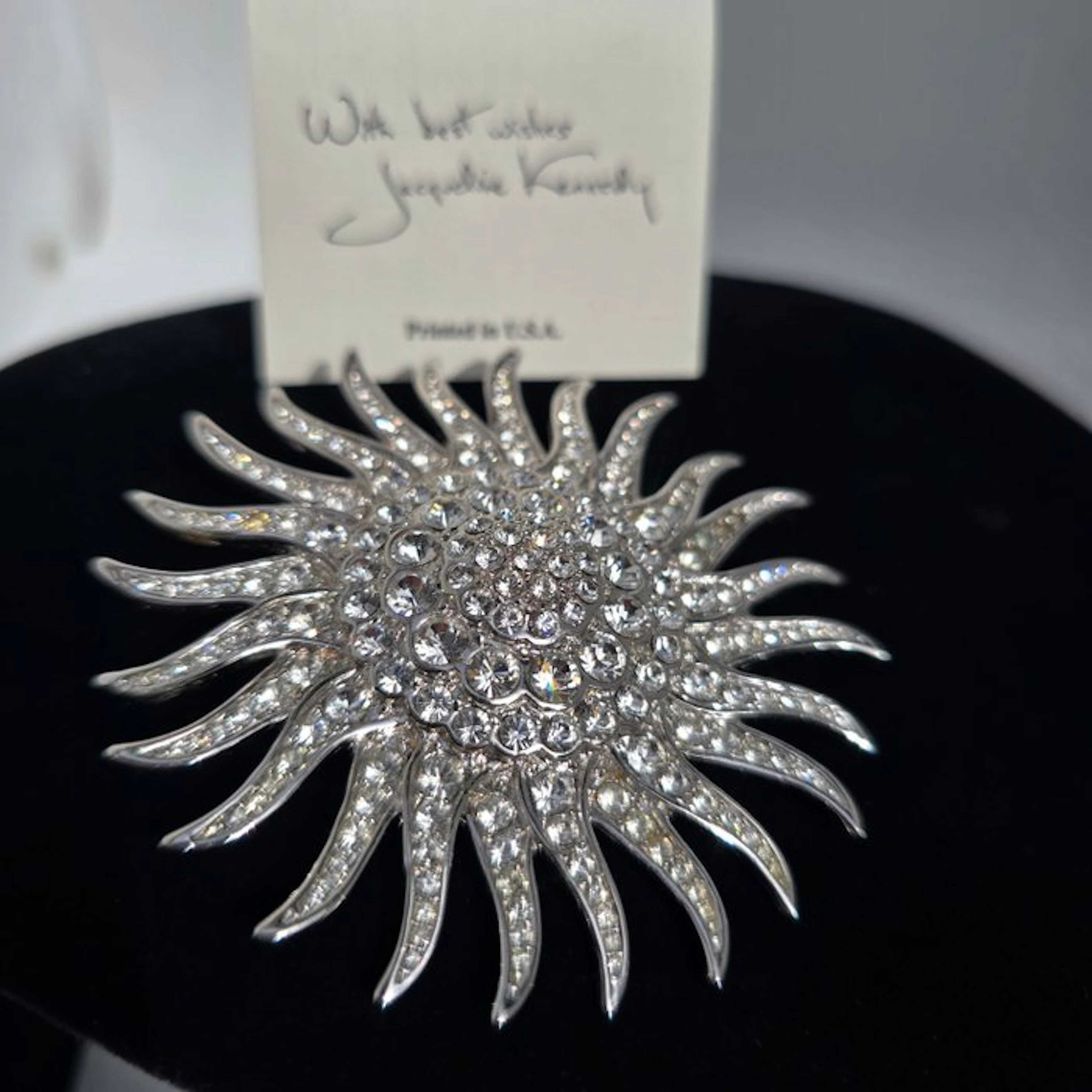 Camrose & Kross - Jackie's "Sunburst" crystal worn at the state dinner in 1960s