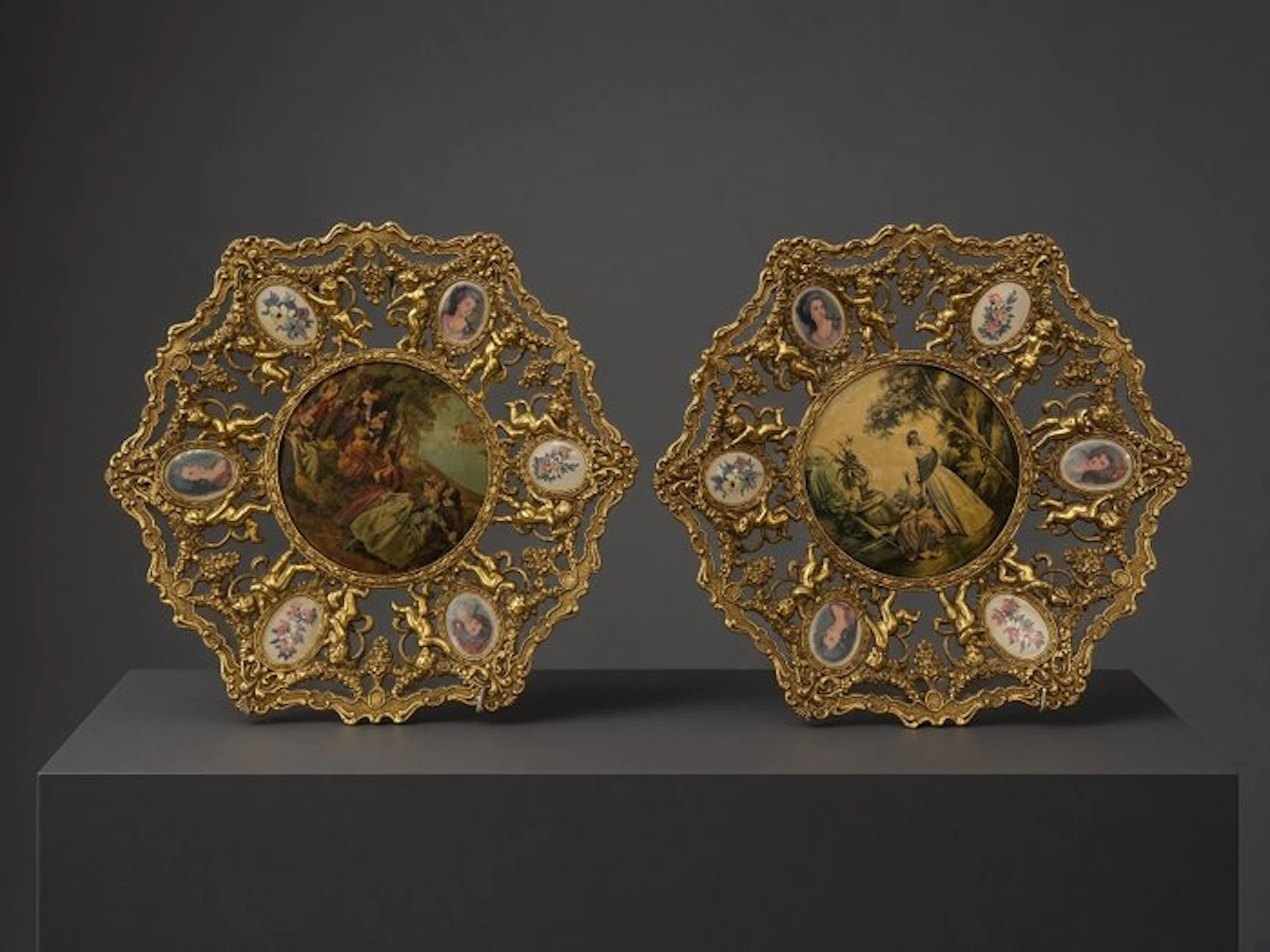 Wall plate (2) - A Magnificently Chased Pair of Louis...