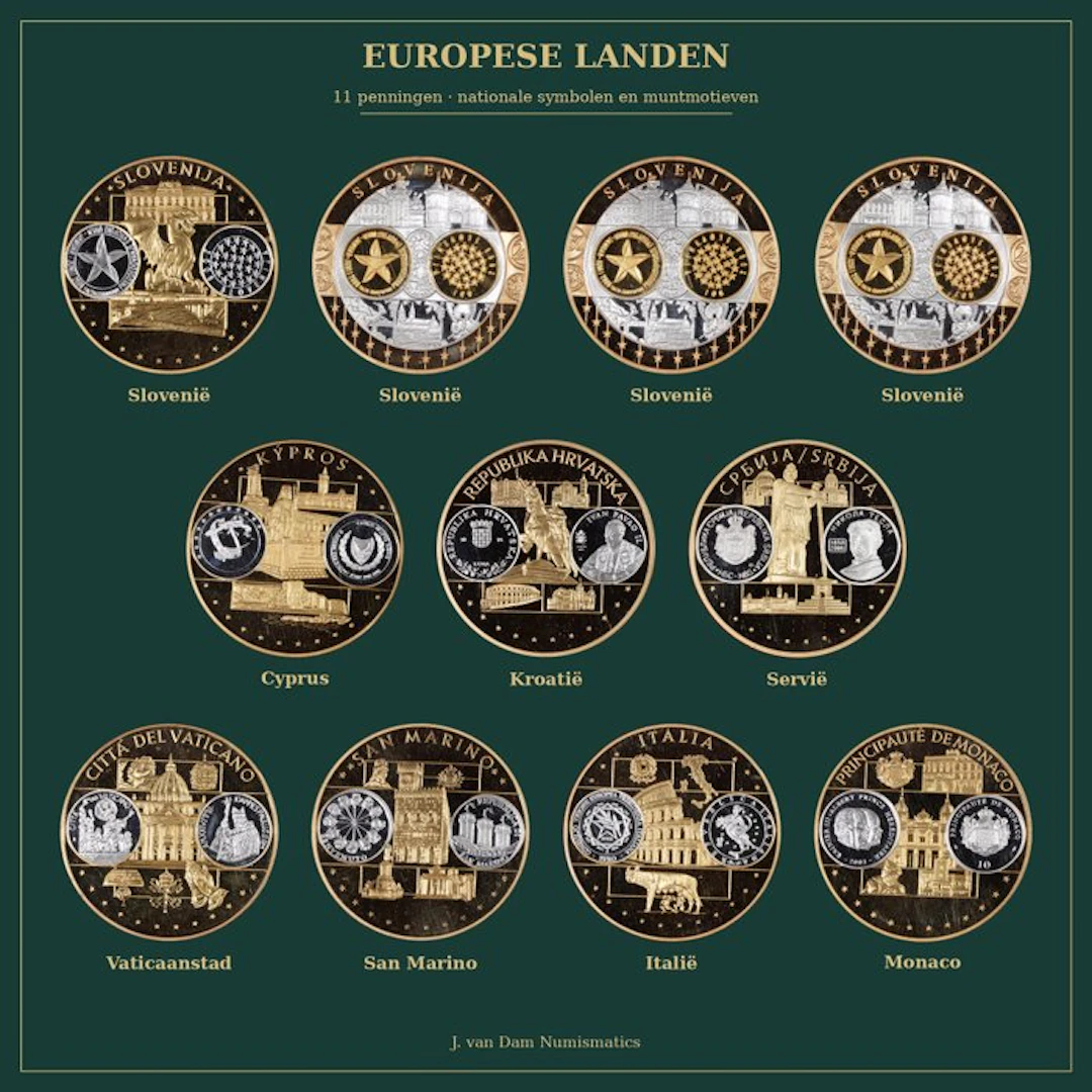 Europe. “Eerste Euro Afslagen” – Set of 11 Commemorative...