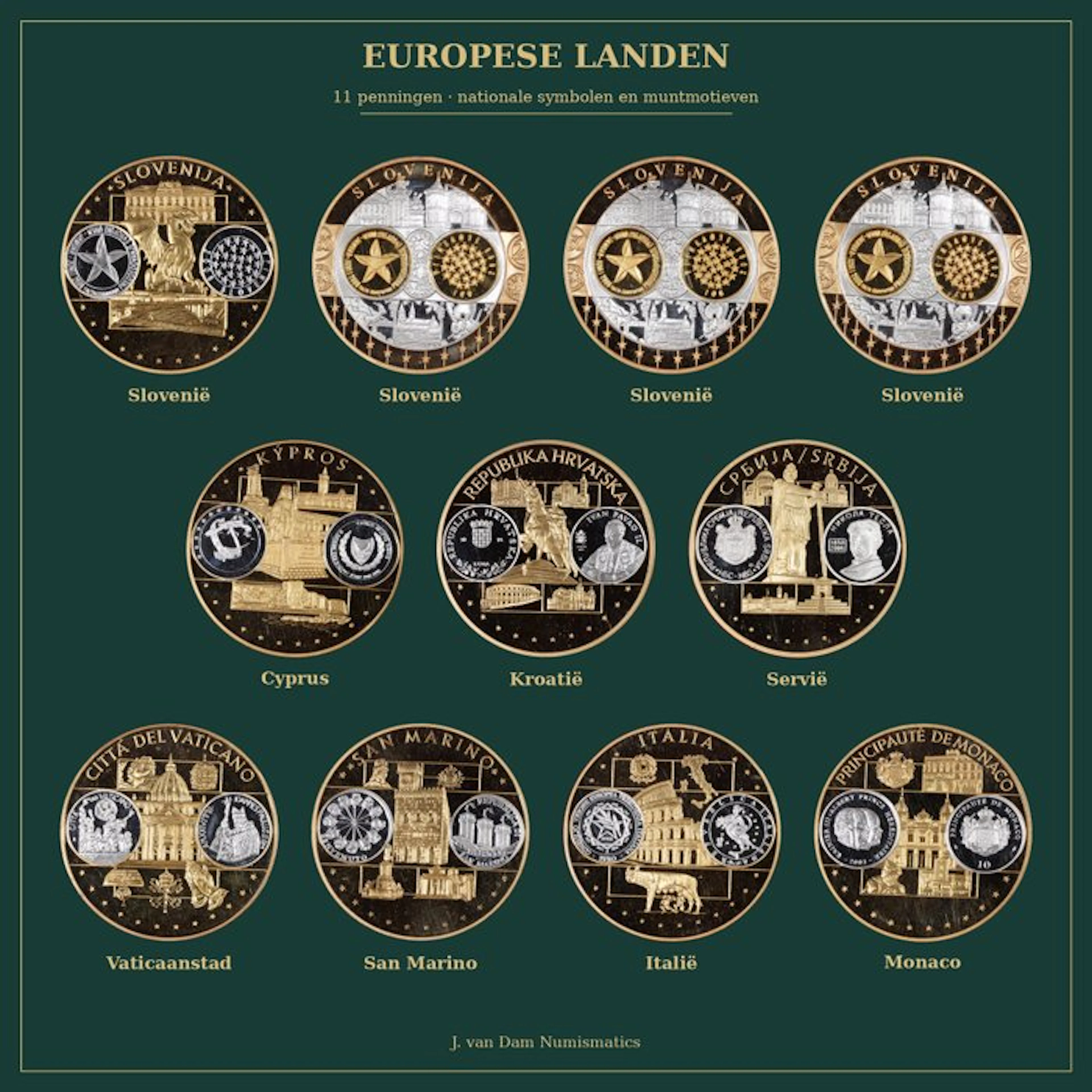 Europe. “Eerste Euro Afslagen” – Set of 11 Commemorative...