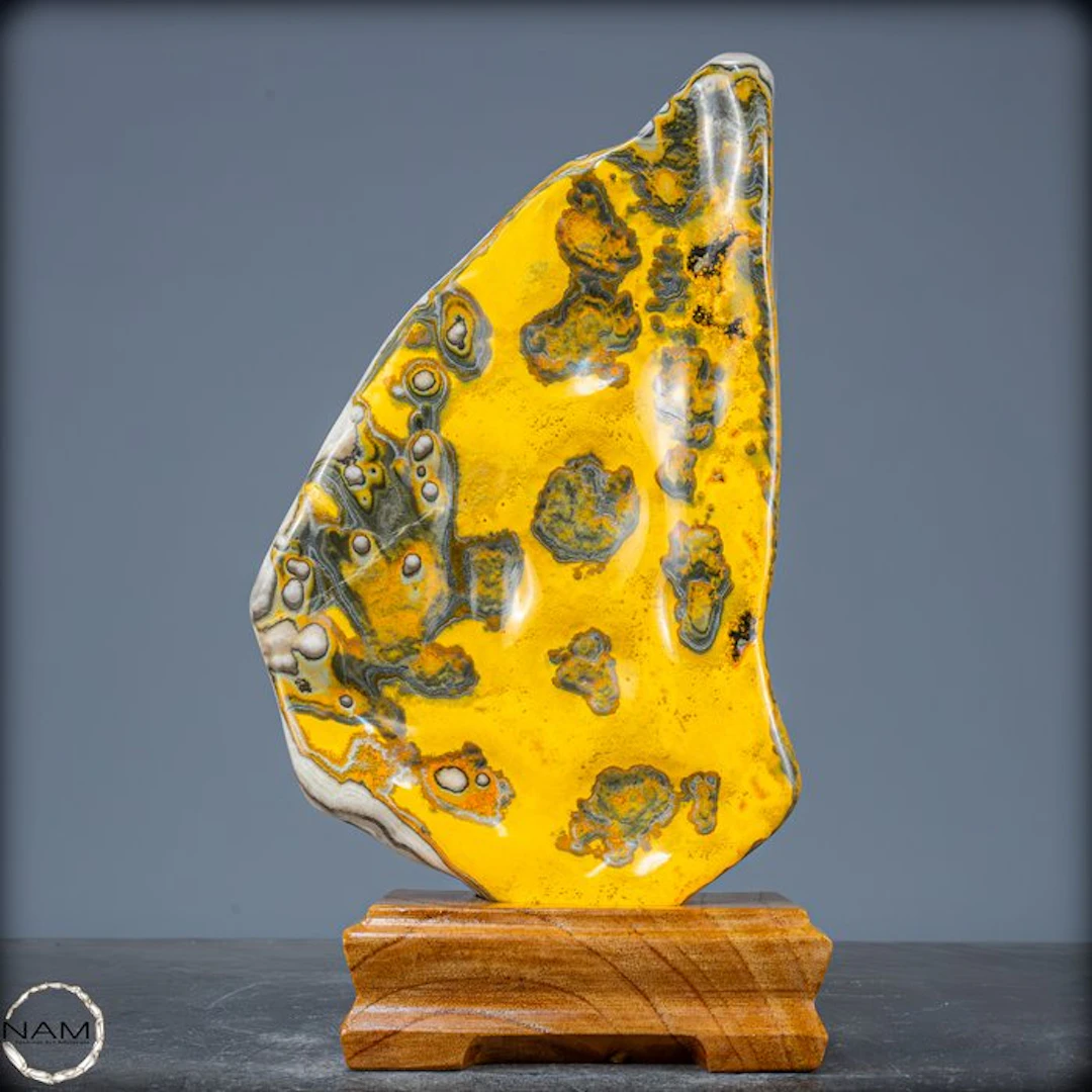 Very Rare Natural Bumblebee Jasper Freeform on Stand, Sumatra- 2210.64 g