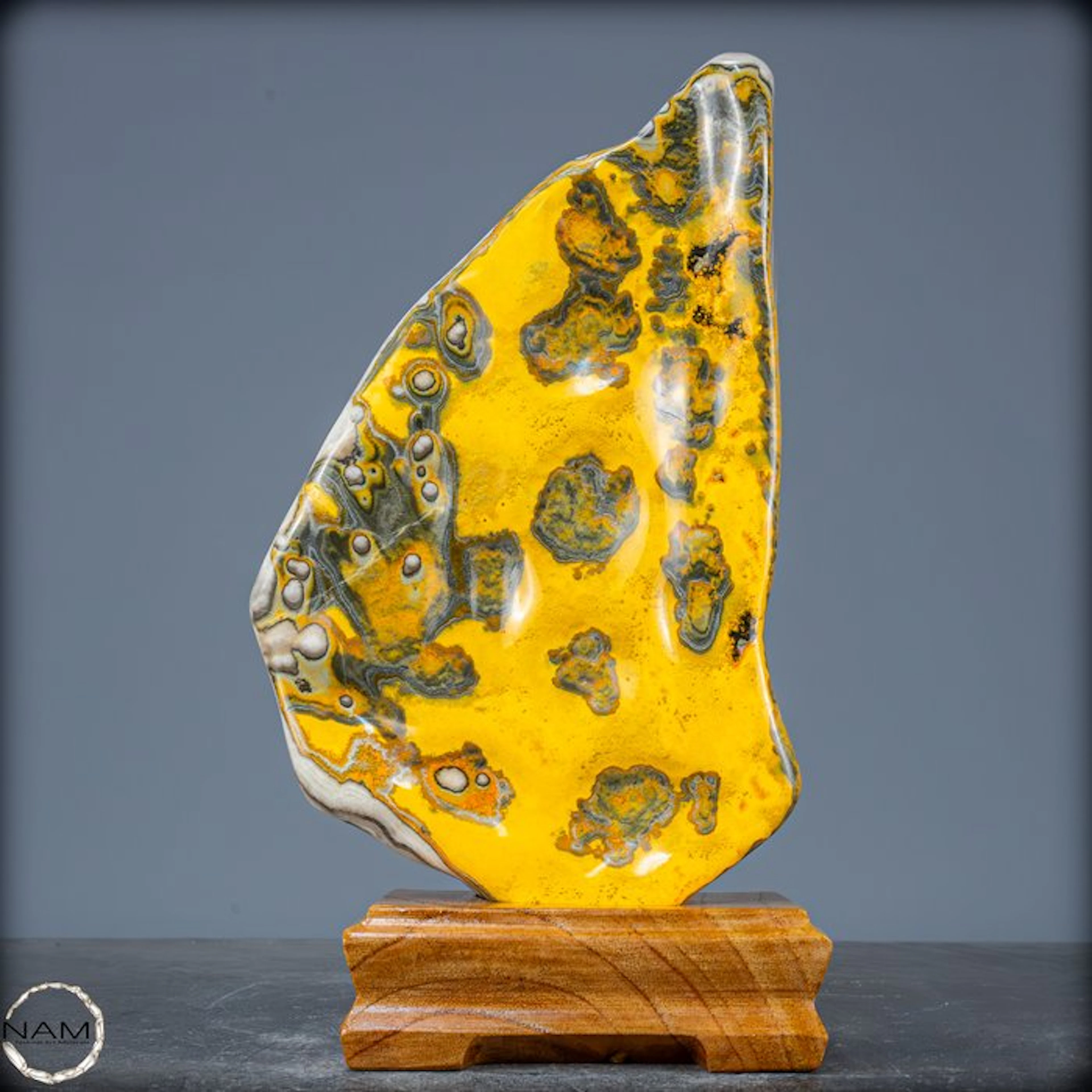 Very Rare Natural Bumblebee Jasper Freeform on Stand, Sumatra- 2210.64 g