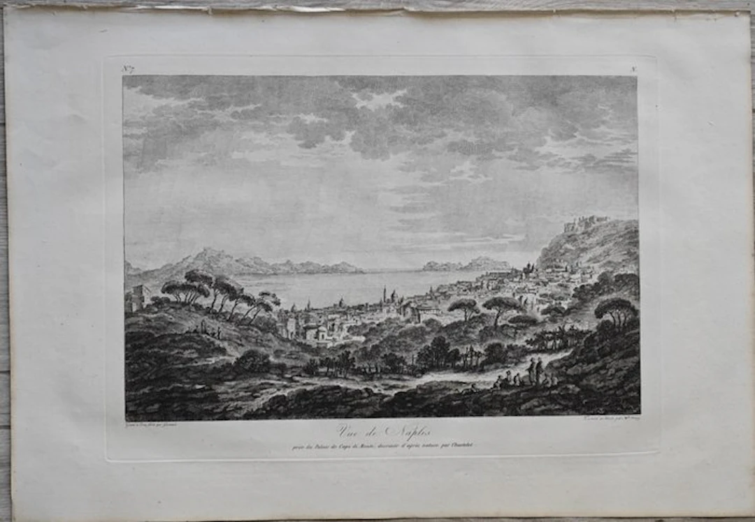 Italy - Panorama of Naples as seen from the heights of...
