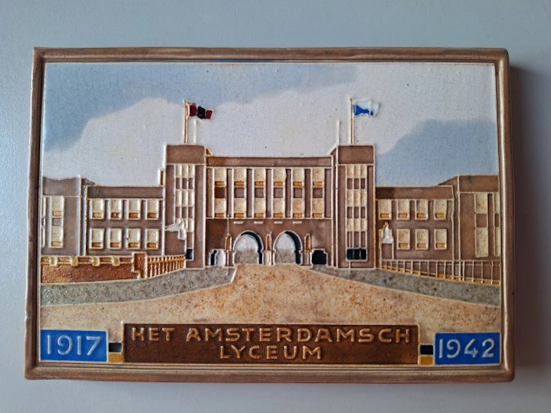 Tile - Cloisonné tile Lyceum Amsterdam - Westraven - 1930-1940