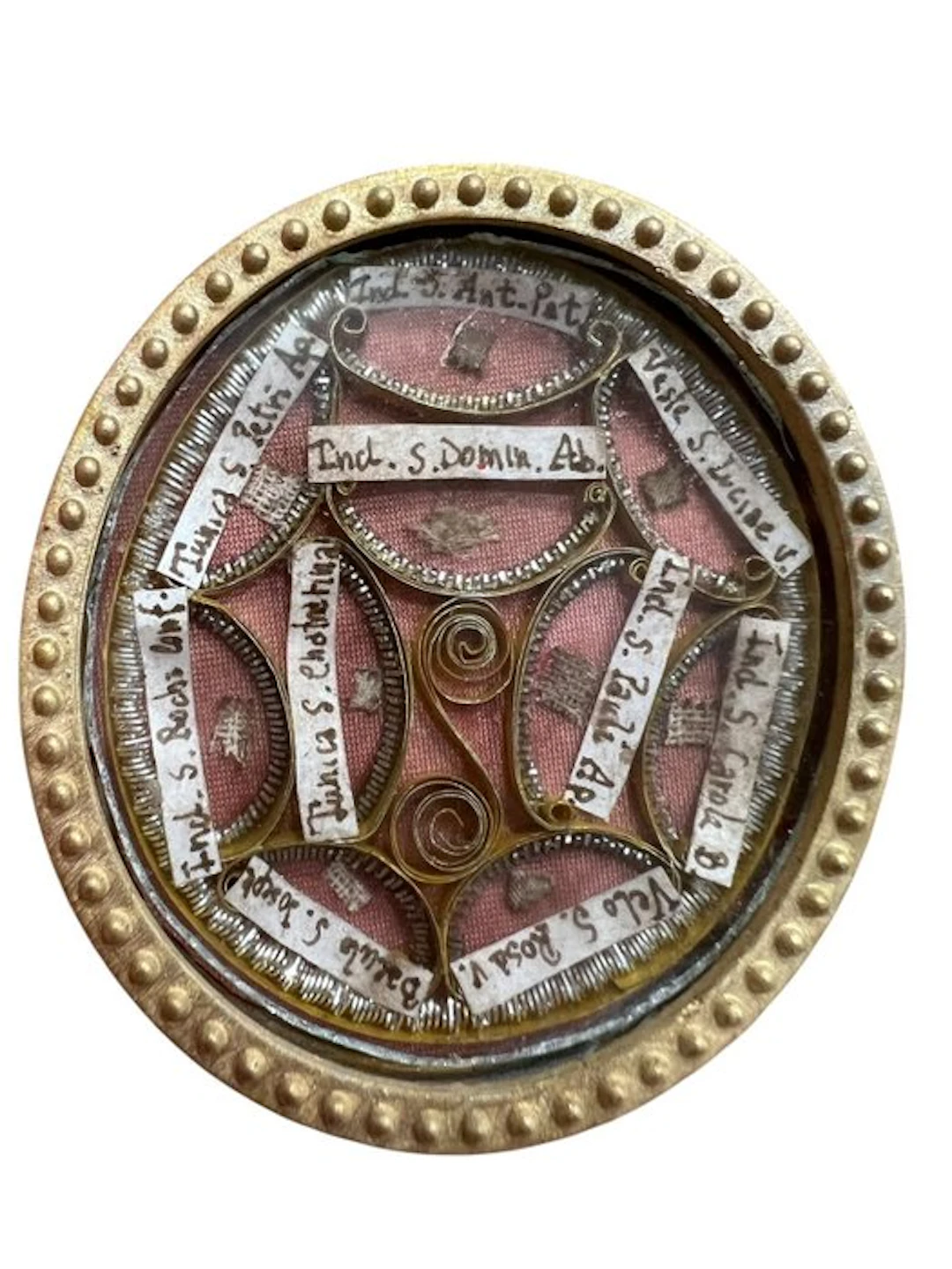 Reliquary - Bronze, golden cartouche, Glass - the 20th century - Multiple relic