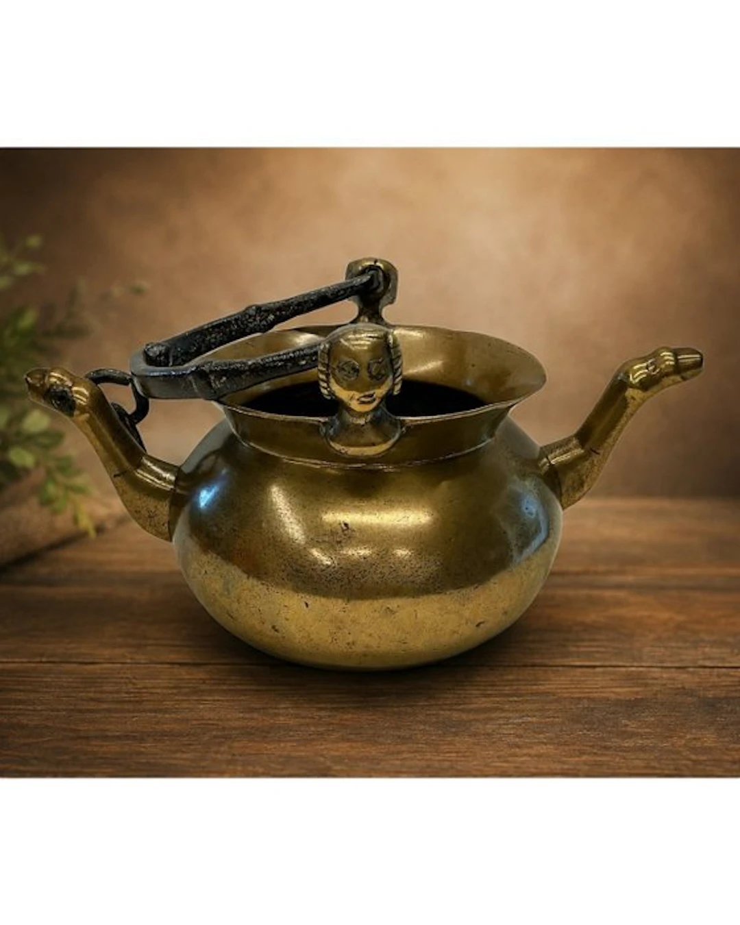 Lavabo - Antieke bronzen lavabo met dubbele tuit en...