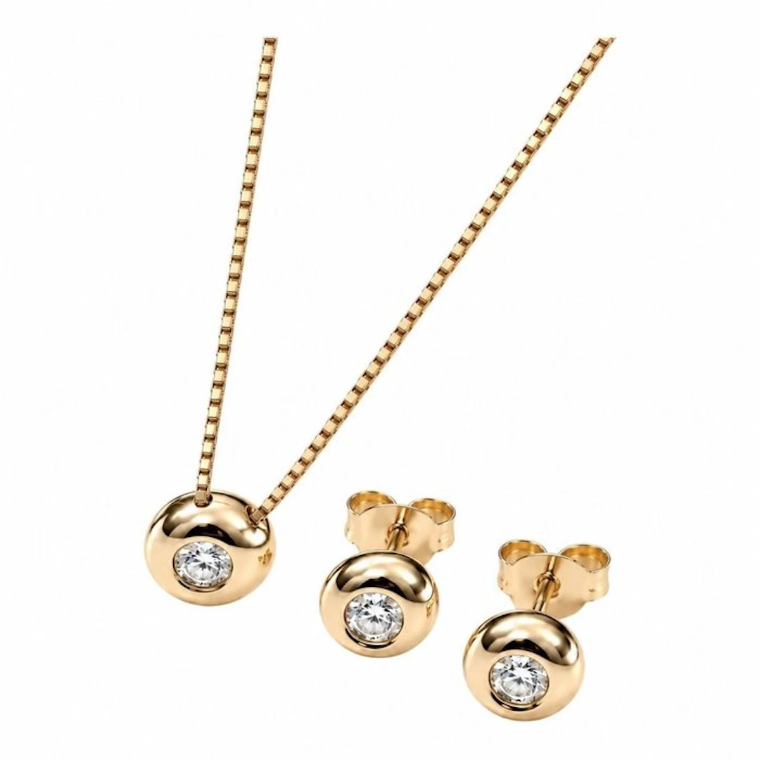 2 piece jewellery set - 18 kt. Yellow gold - 0.44ct. tw. Diamond (Natural)