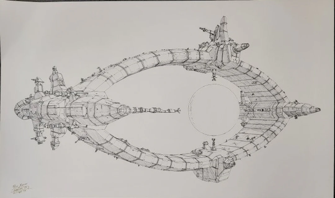 Manchu - 1 Original drawing - Vaisseau spatial