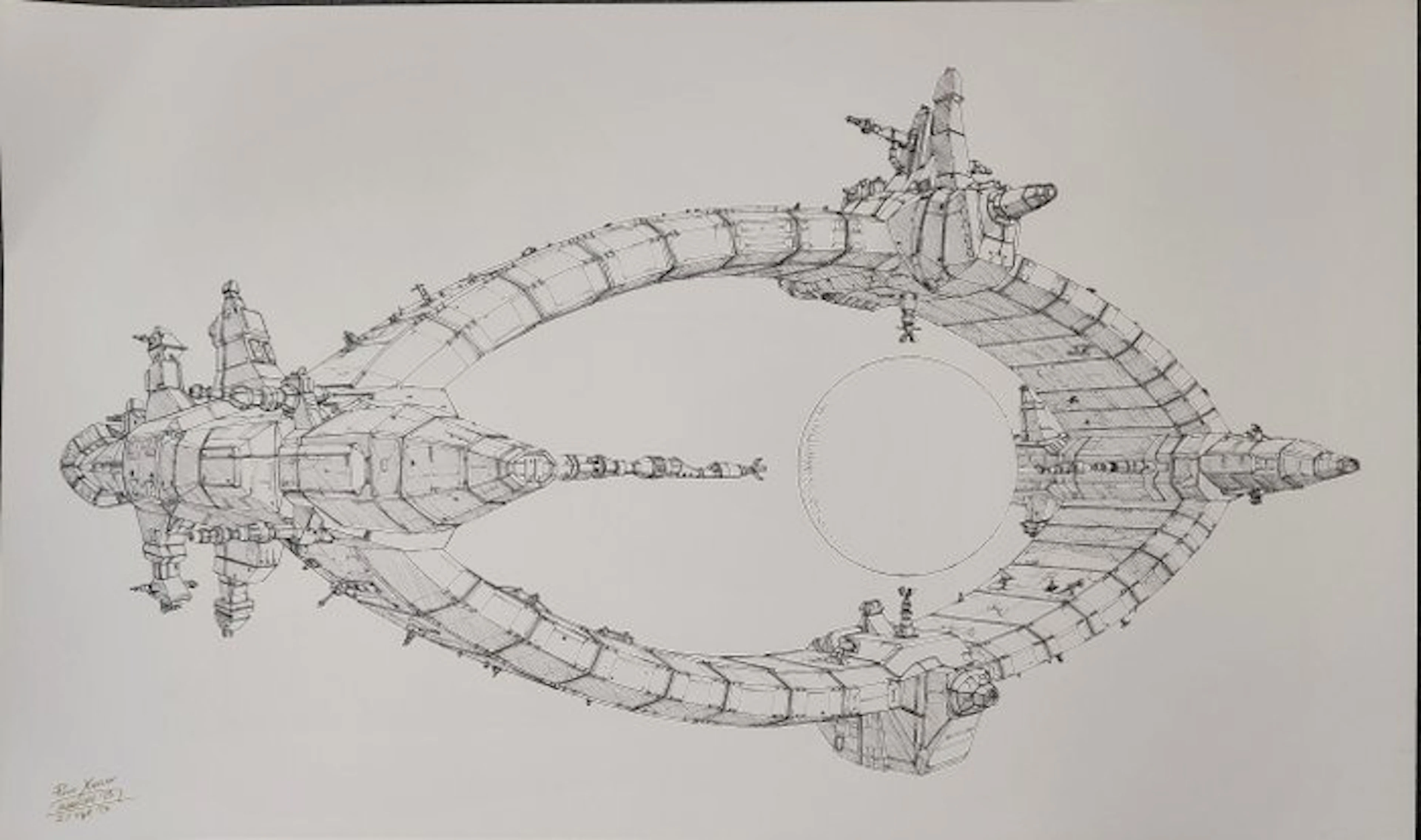 Manchu - 1 Original drawing - Vaisseau spatial