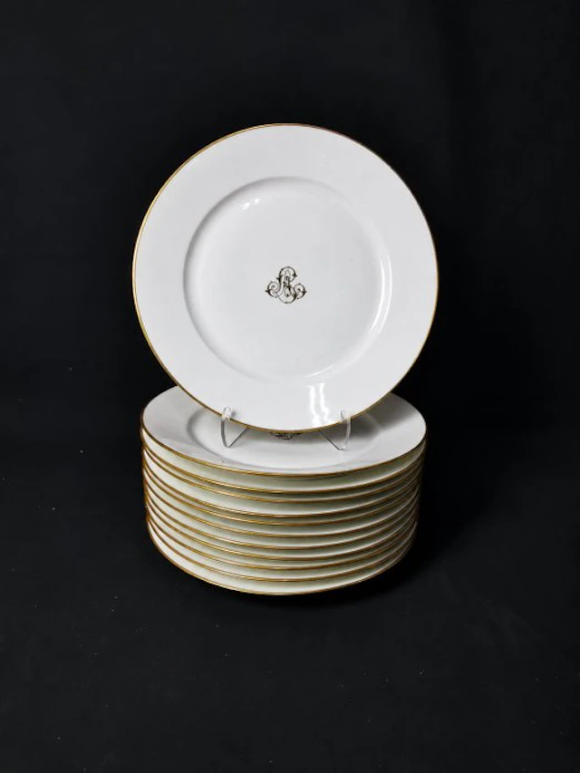 Sèvres - Piatti da cena - D.23cm - XIX secolo - Dish (12) - Porcelain