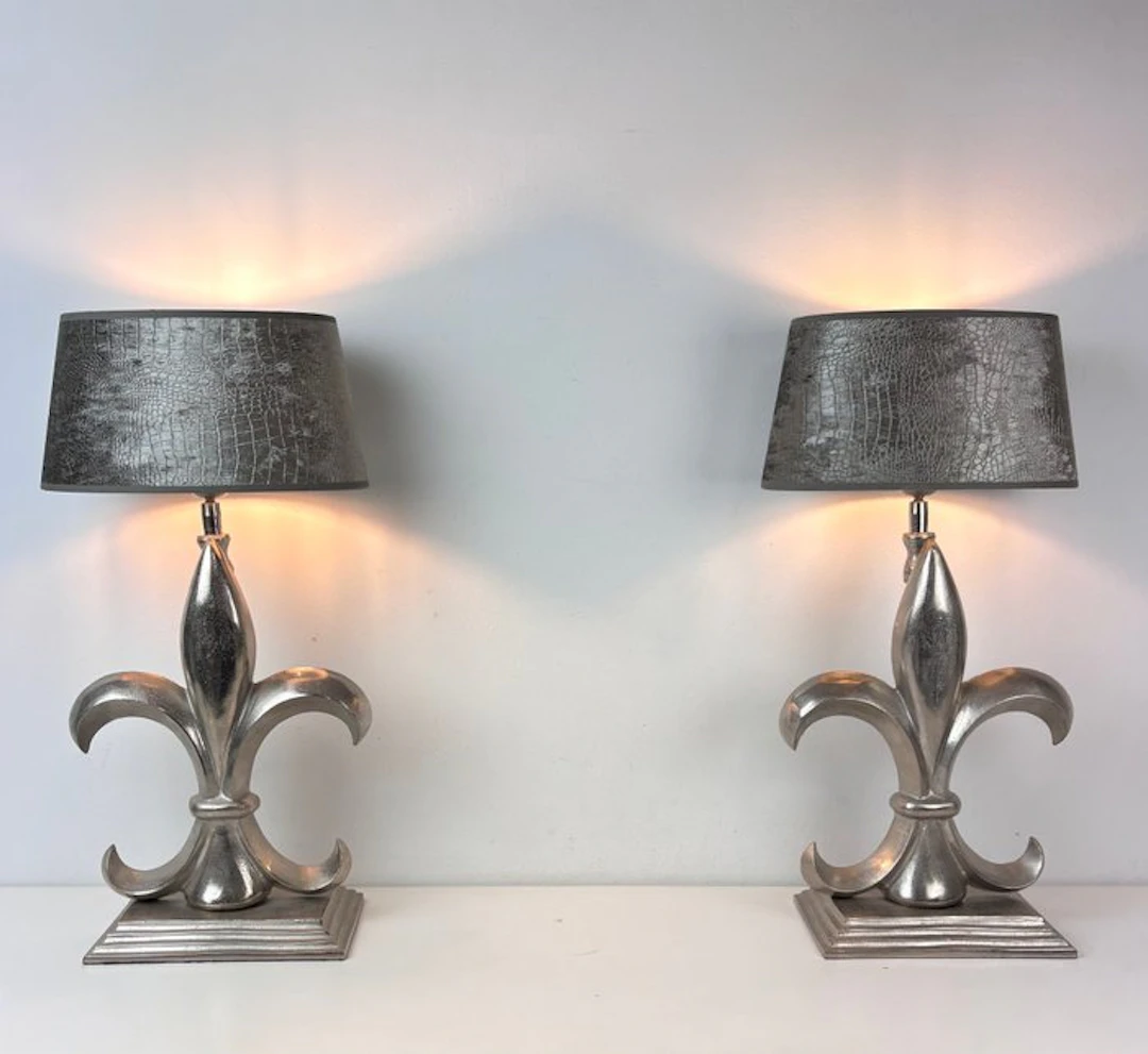 Colmore - Lamp (2) - Set of 2 chic fleur-de-lis table lamps from Colmore