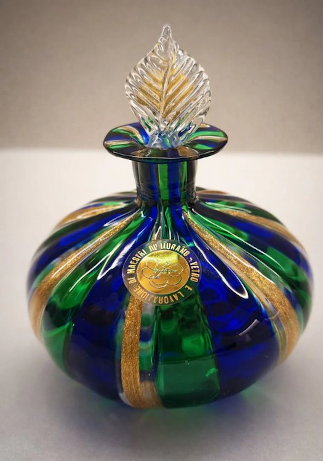 Perfume flask - Murano glass - With 24k gold leaf