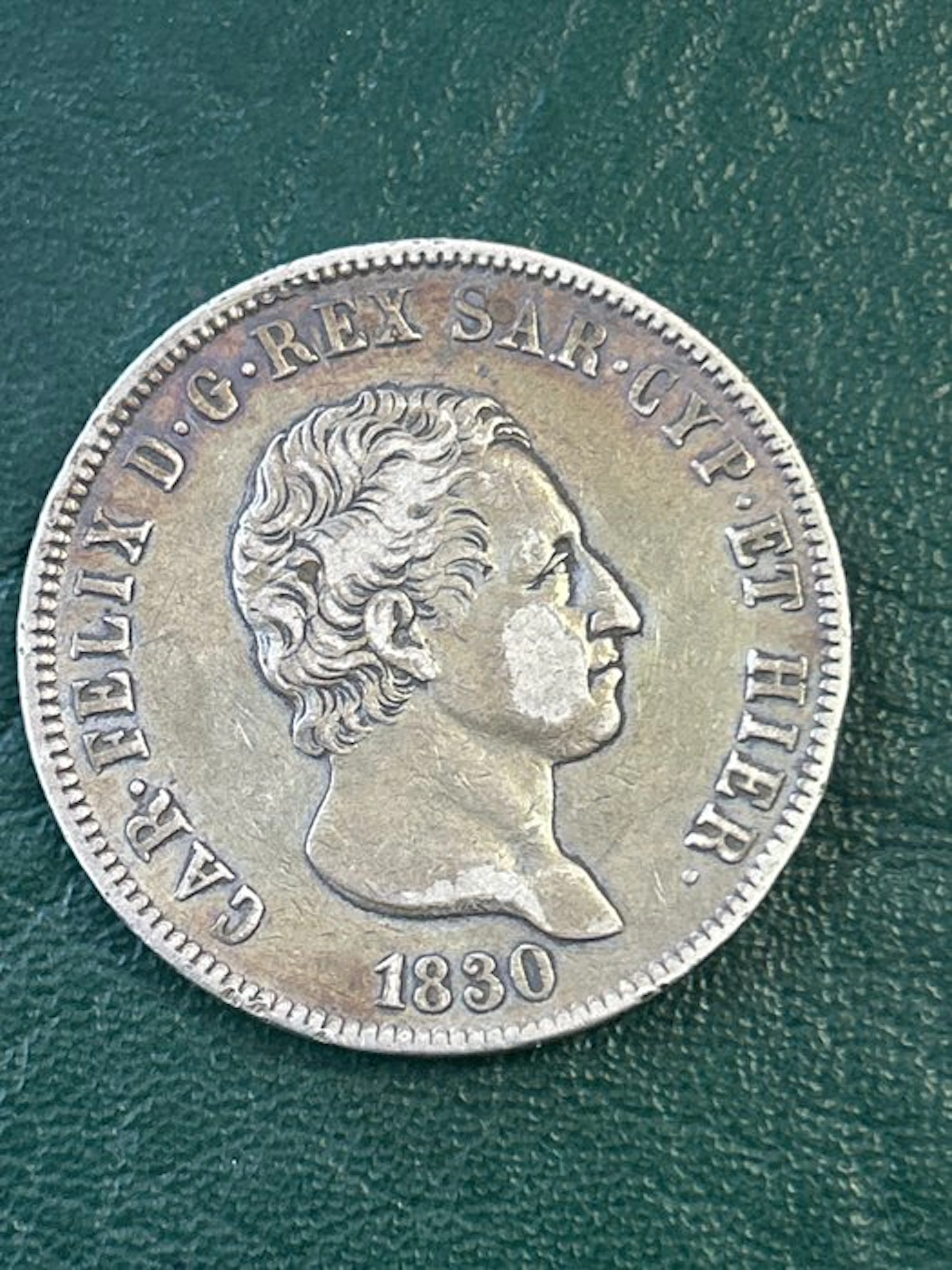 Italy, Savoy Carlo Felice. 5 Lire 1830 Genova (No reserve price)