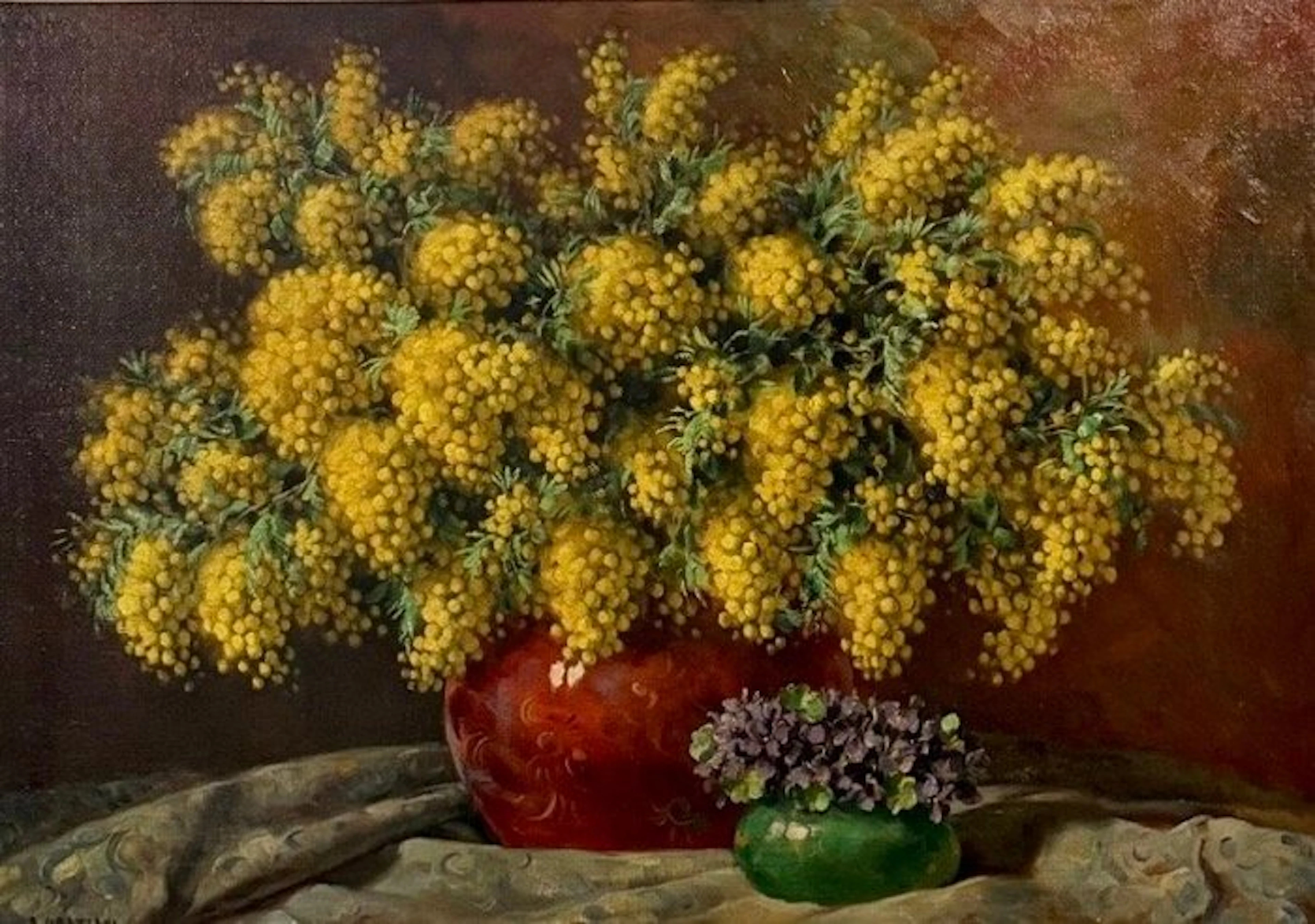 Alfio Paolo Graziani (1900-1981) - Mimosa e violette (XL format)