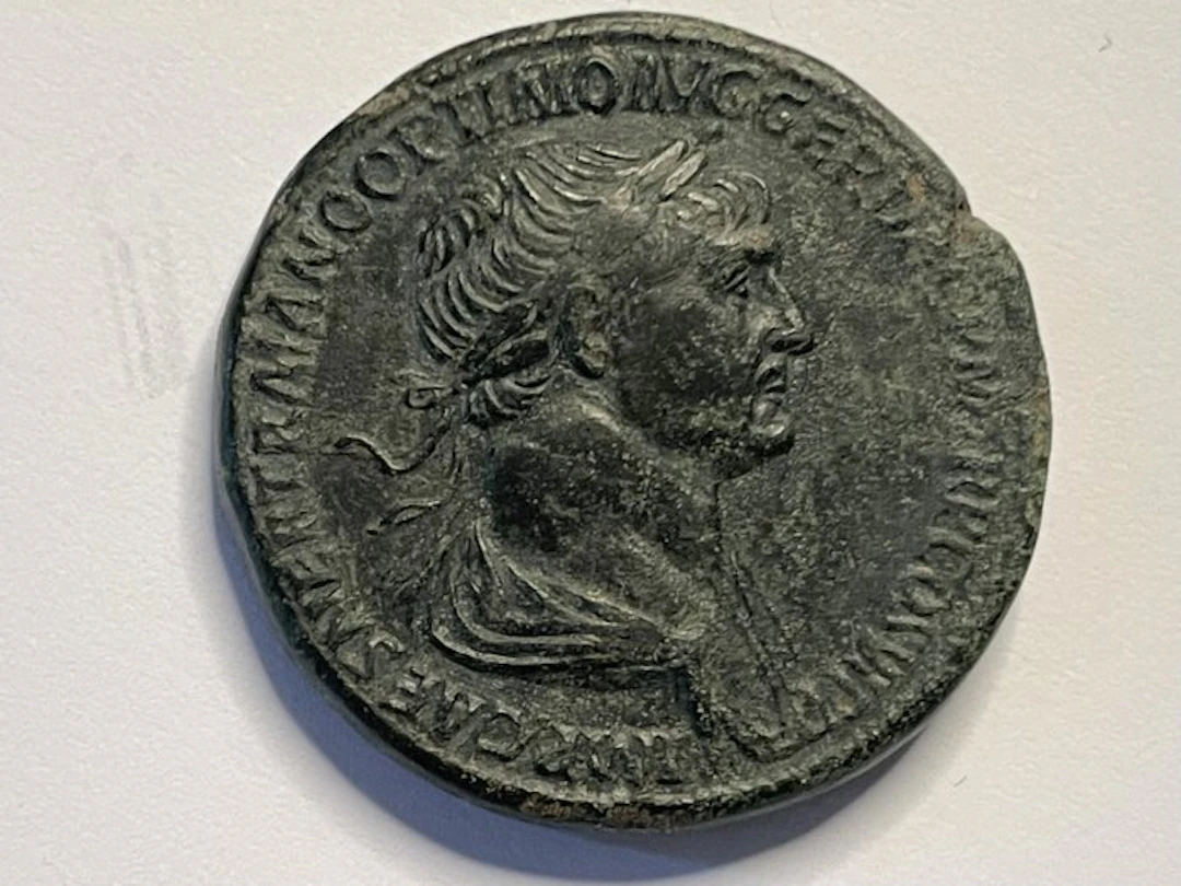 Roman Empire. Trajan (AD 98-117). Sestertius AD 114-117 - Fortuna