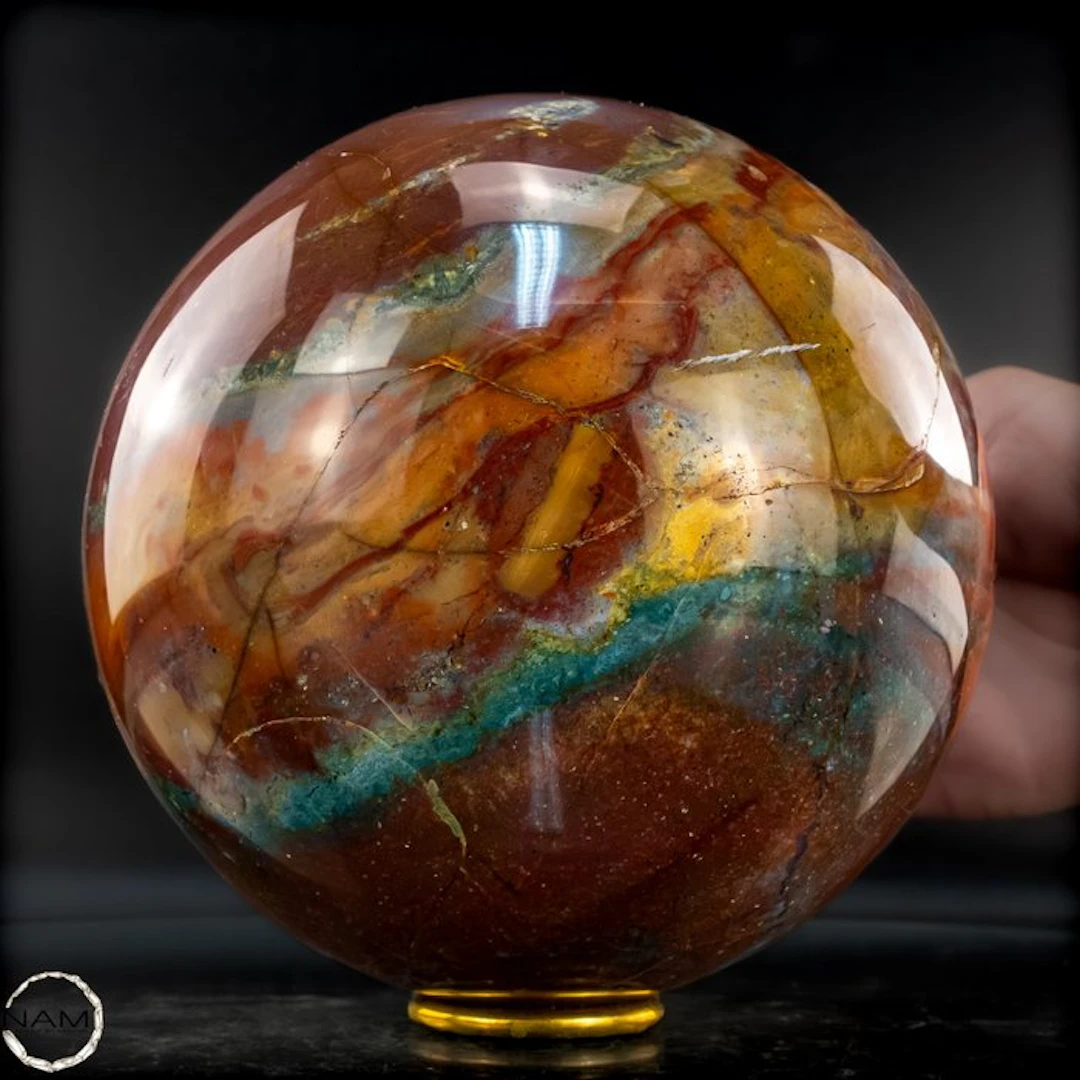 Large Natural Very Artistic Ocean Jasper - Agate Sphere- 4634.17 g