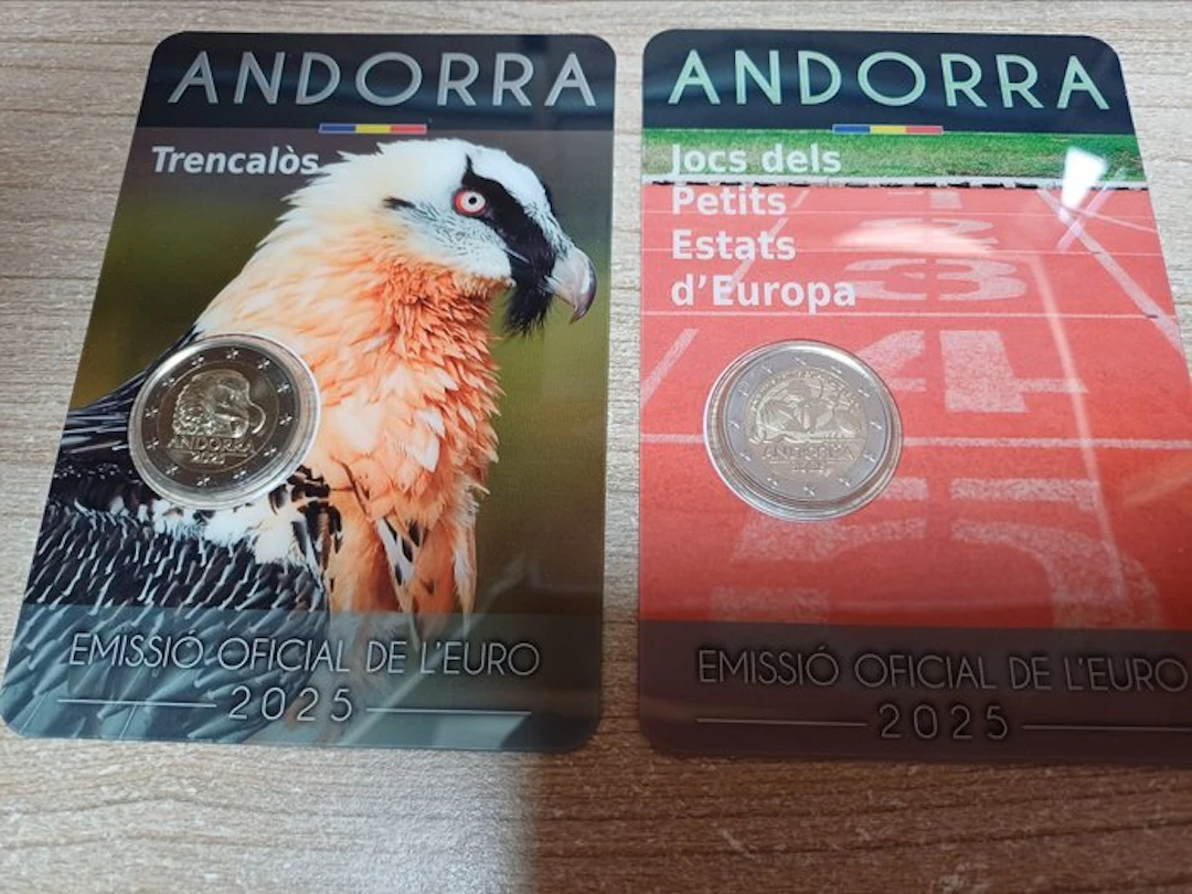 Andorra. 2 Euro 2025 "Trencalos" + "Games" (2 coincards) (No reserve price)