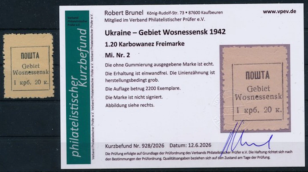 German Empire - Occupation of the Ukraine 1942 - Wosnessensk District